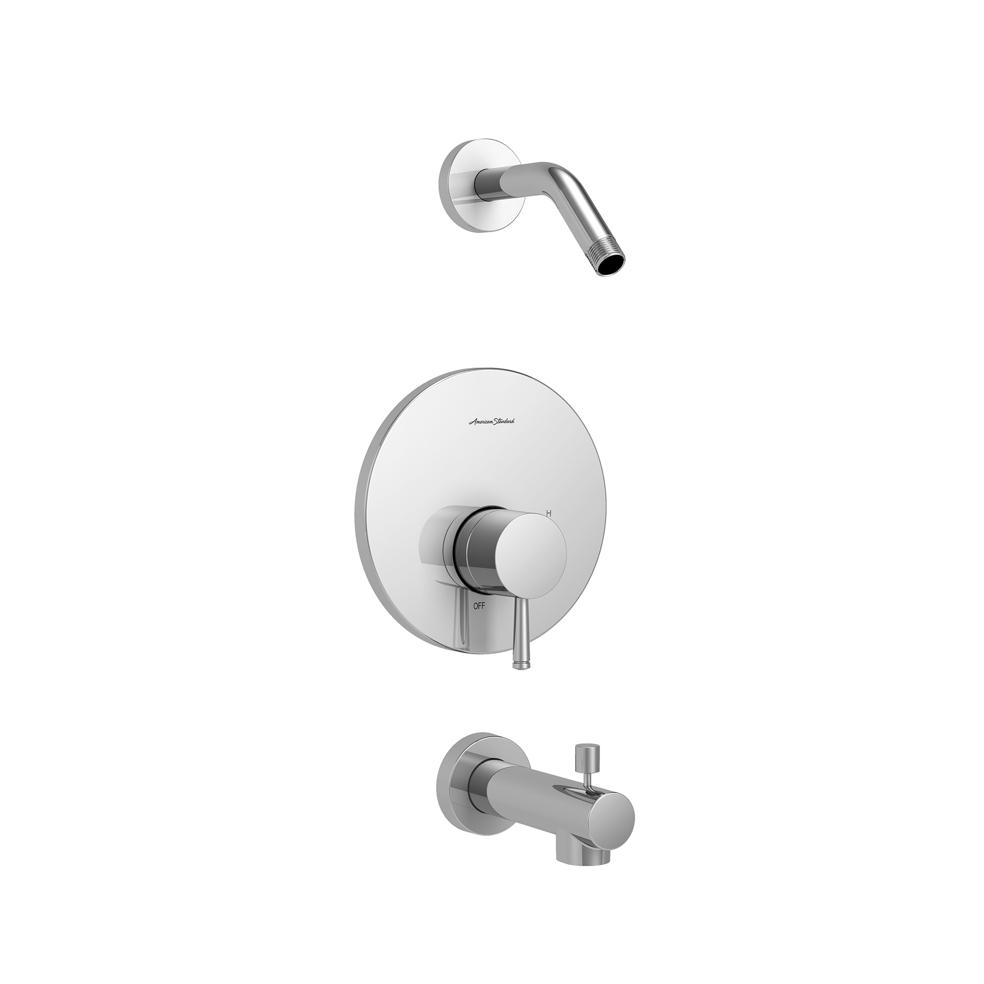 American Standard TU064502WDXH.002 Serin Polished Chrome 1-handle Sold separately Round Bathtub and shower Faucet