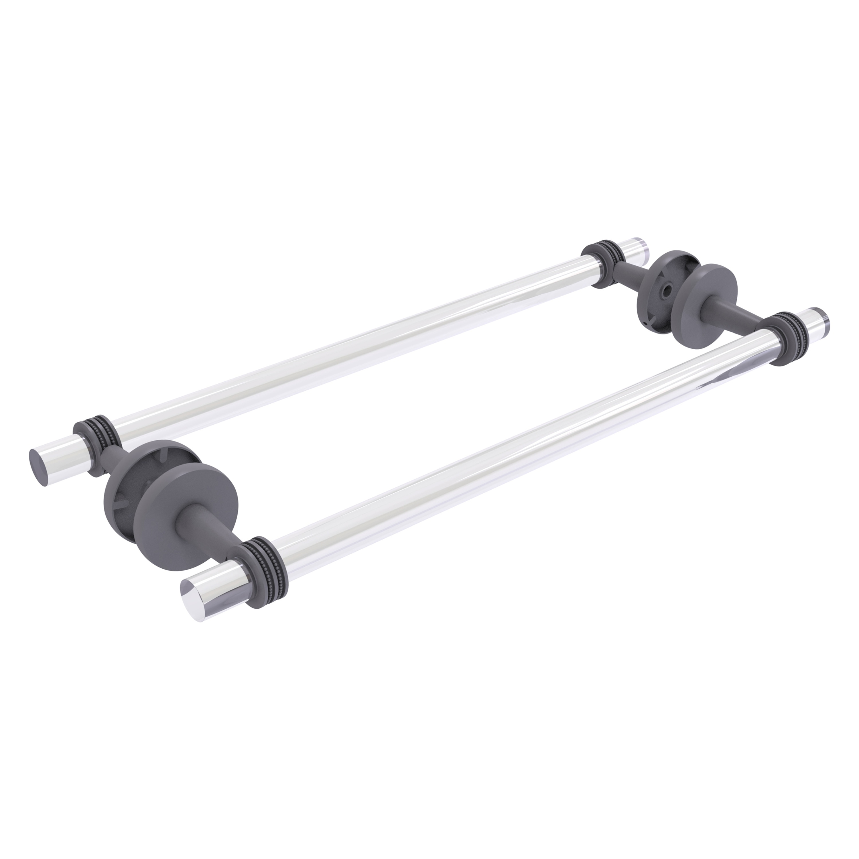 Allied Brass CV-41D-BB-18-GYM Clearview 18-in double Matte Gray Wall mount Double Towel Bar