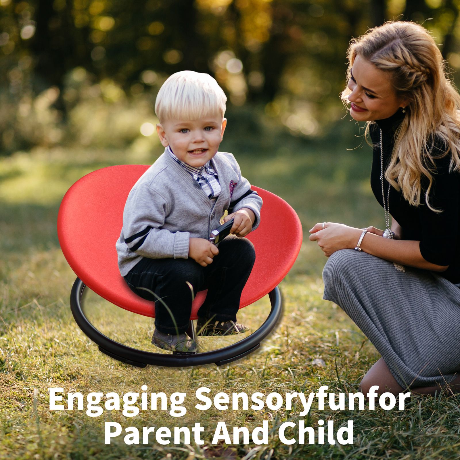 YOSIMFUR Fun Sensory Swivel Chair for Kids Portable Children Sensory ...