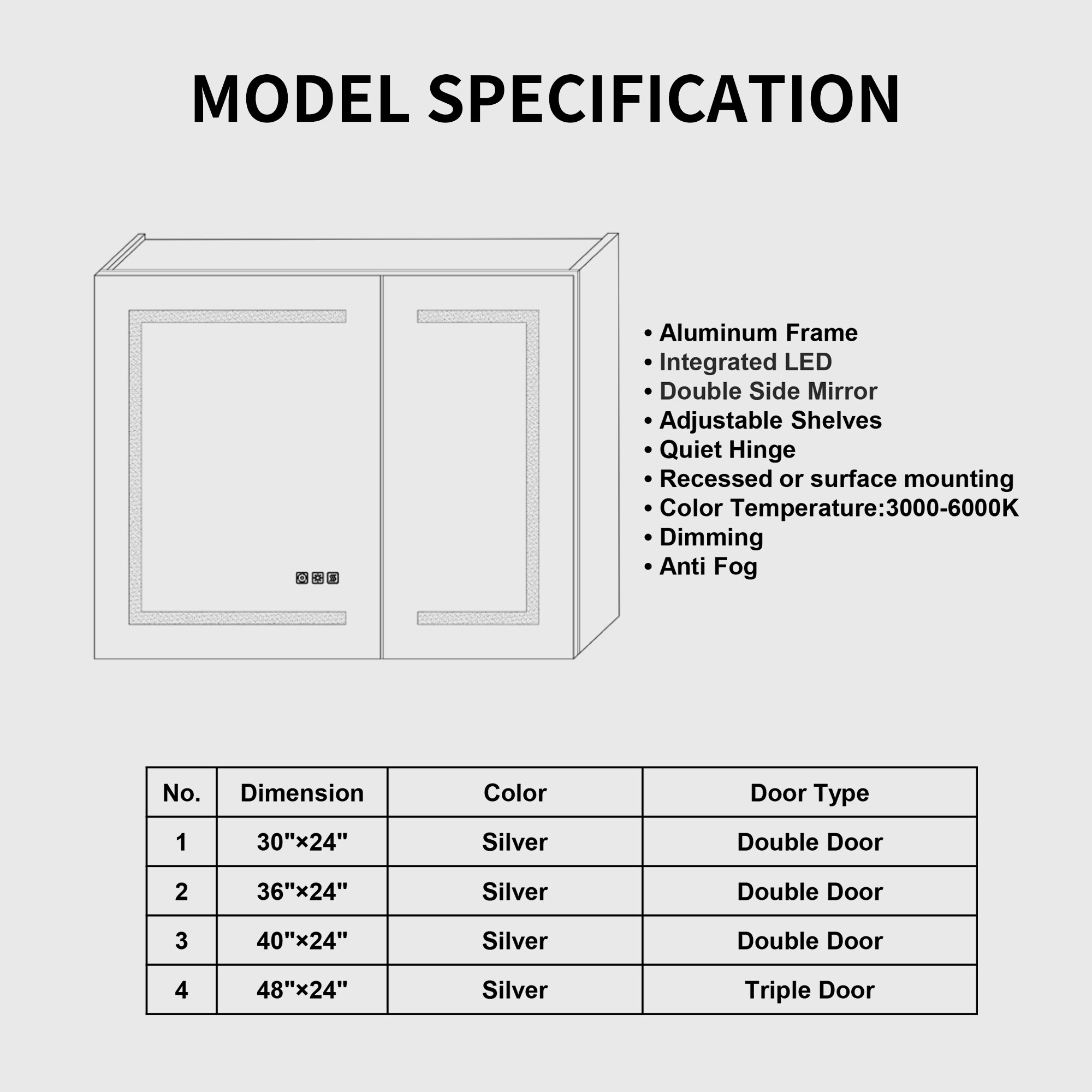 ExBrite EXMC3024V17DB Bathroom-Medicine-Cabinets - View #7