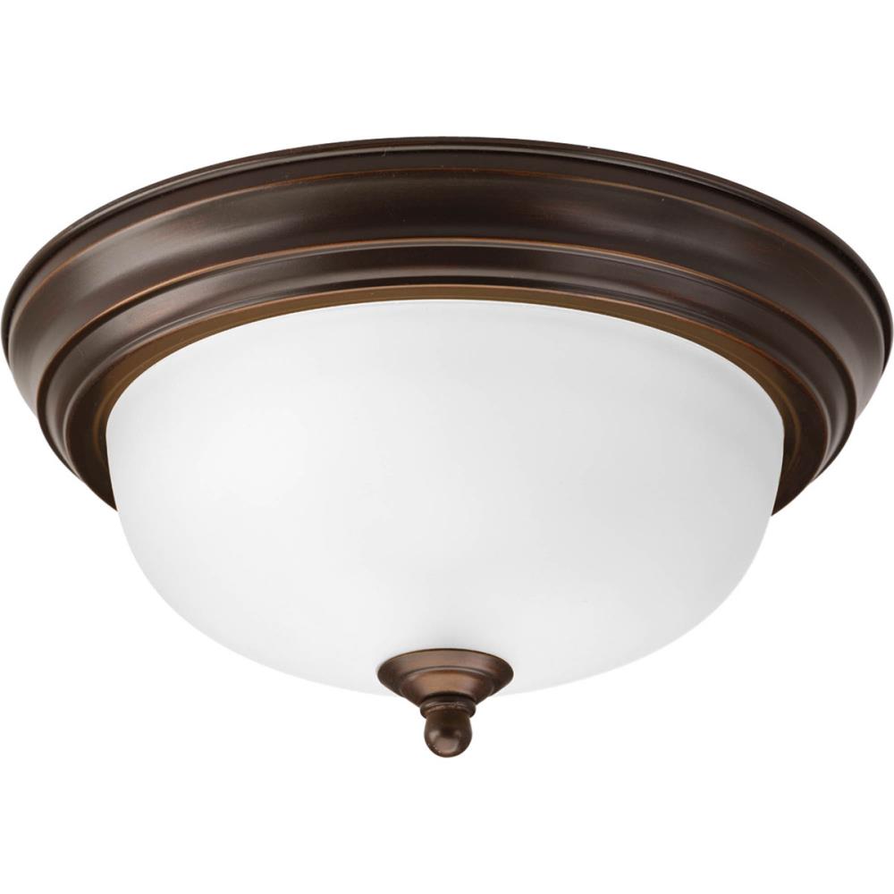 Progress Lighting P3924-20ET Melon 1 -Light 11.37-in Antique Bronze Flush Mount Light