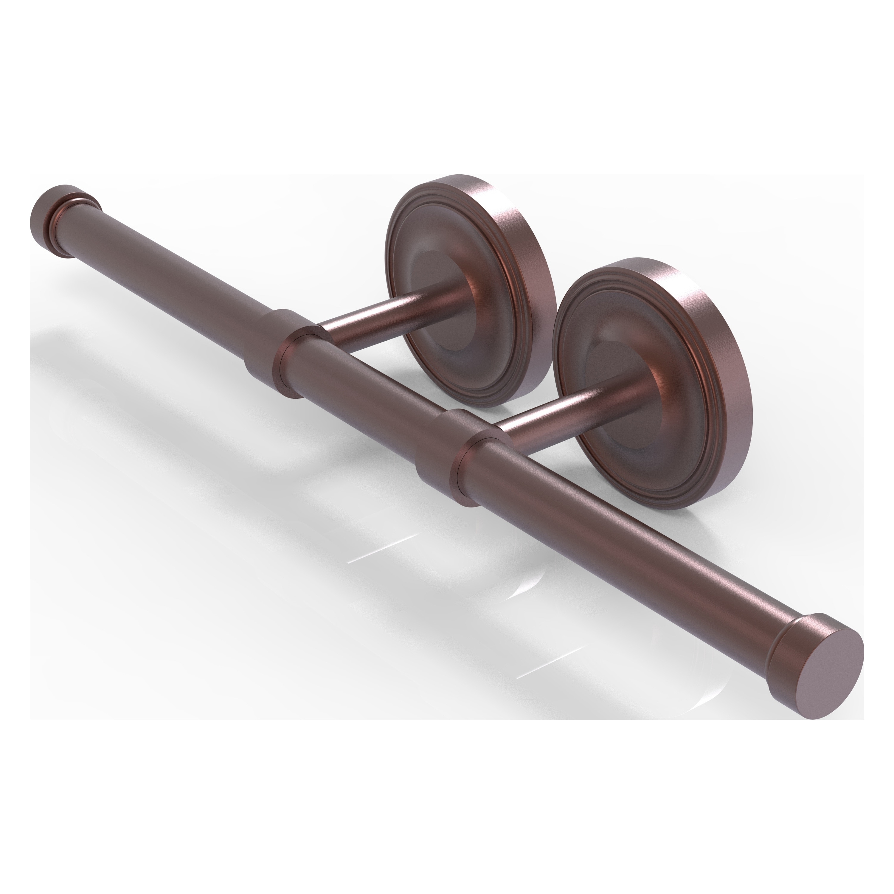 Allied Brass PR-24-2-CA Prestige Regal Antique Copper Wall mount Double post Toilet Paper Holder 2 -Rolls with Storage