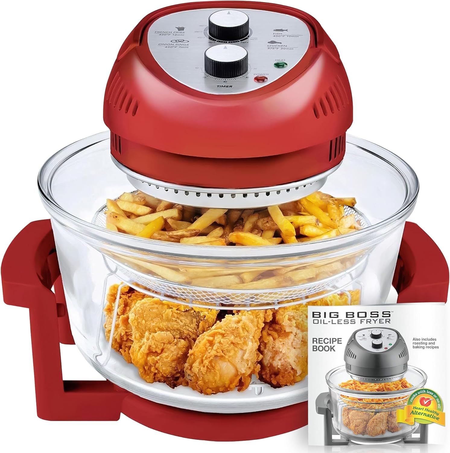 Big Boss 16 Quart Oil-less Air Fryer & Convection Oven, White, As Seen on  TV 