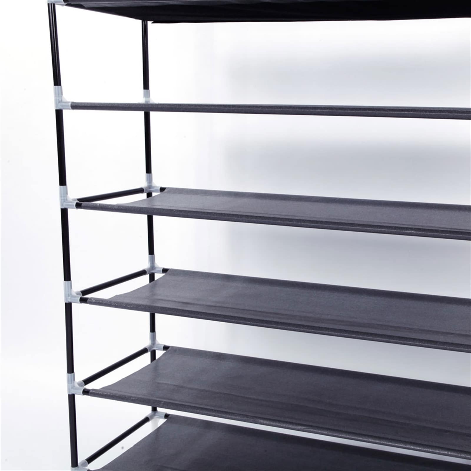 Bestcore 10-Tier Shoe Rack 39.37-in x 11-in x 70.87-in Holds 50 Pairs Non-Woven Fabric and Steel Shoe Organizer with Handle for Closet Entryway Black