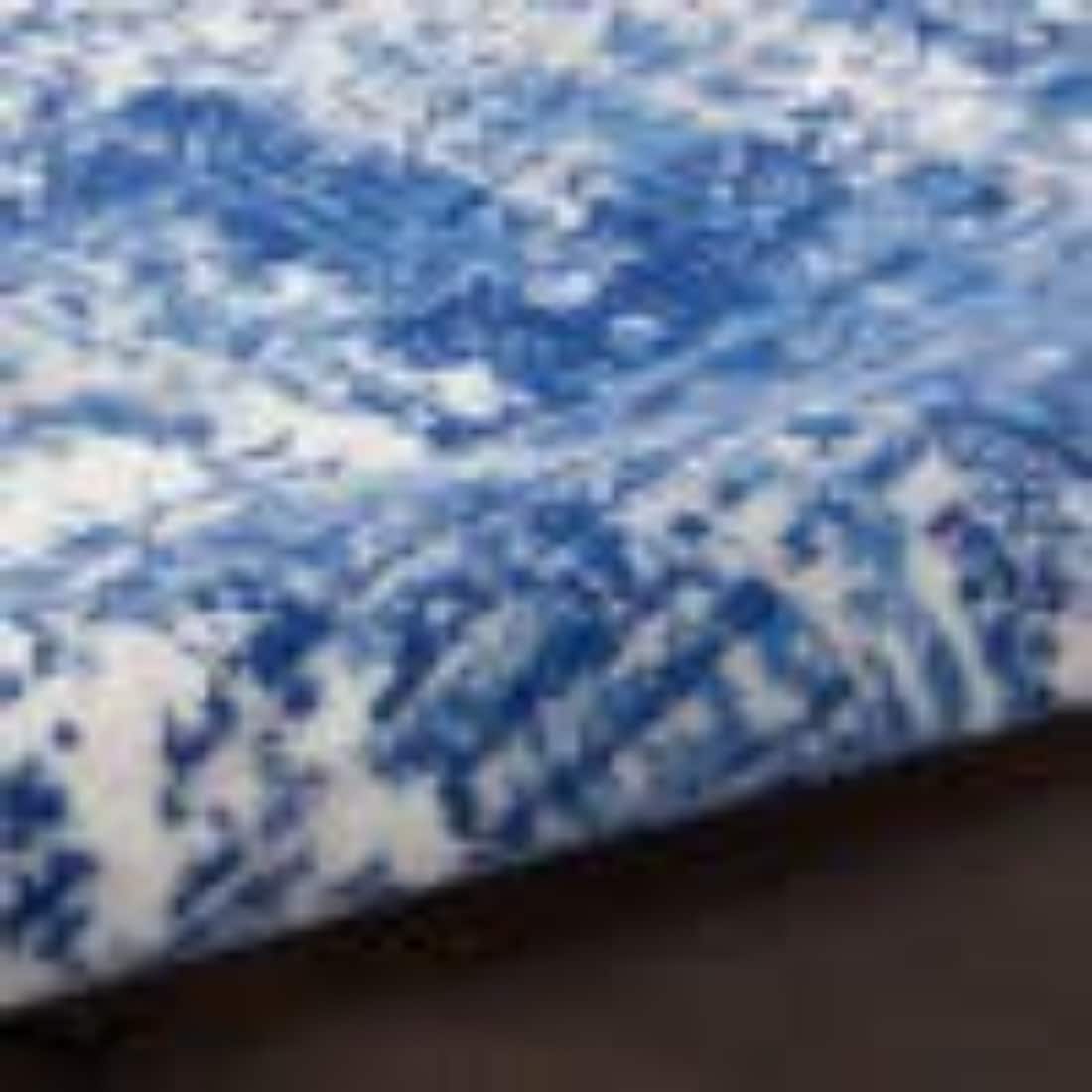 HomeRoots 4000385860 5 x 7 (ft) Polypropylene Blue Ivory Rectangular Indoor Abstract Area rug