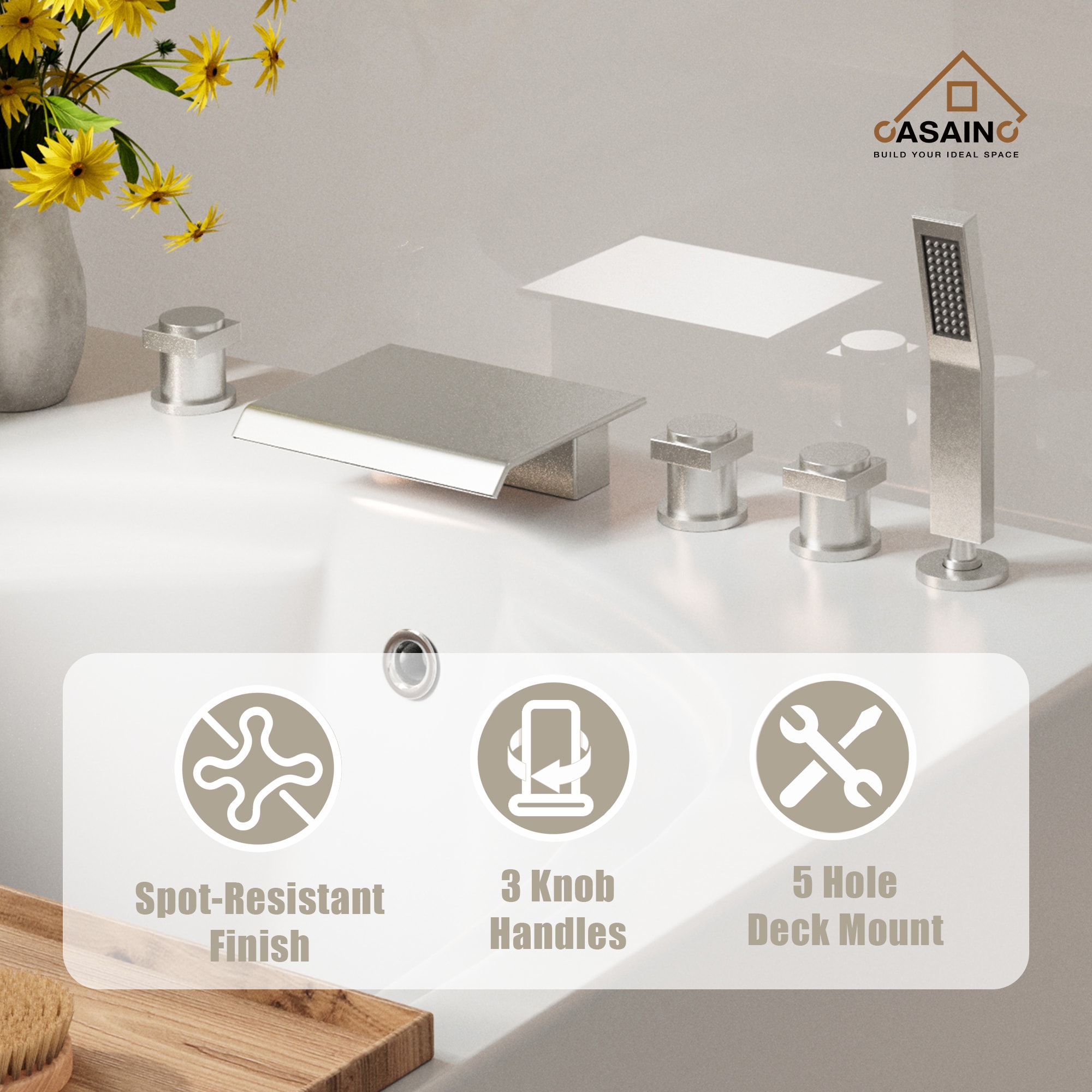 CASAINC KCLT0055-BG Roman-Tub-Faucets - View #6