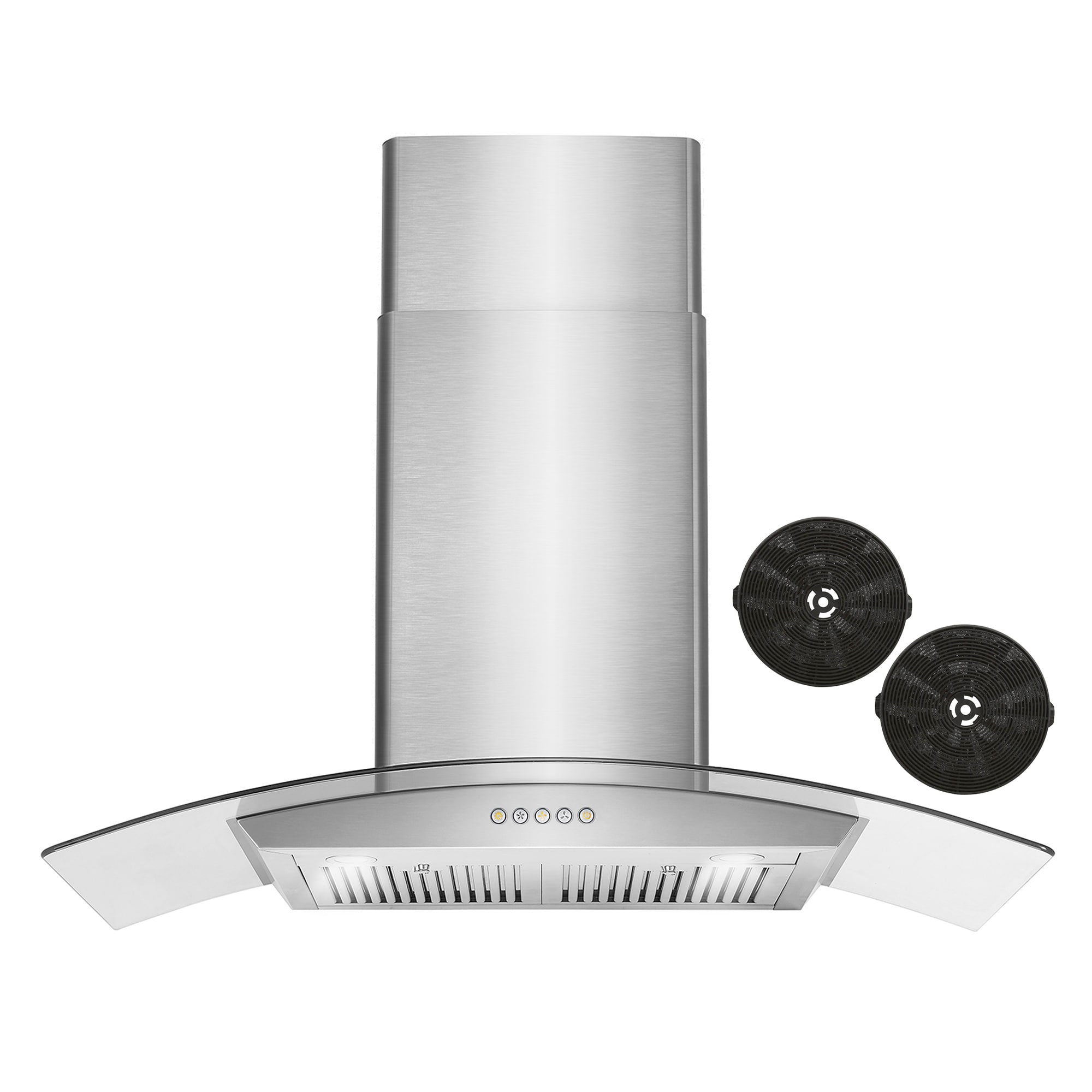 Cosmo 36 inch Ductless 380-CFM Stainless steel Wall-Mounted Range Hood with Charcoal Filter #COS-668A900-DL