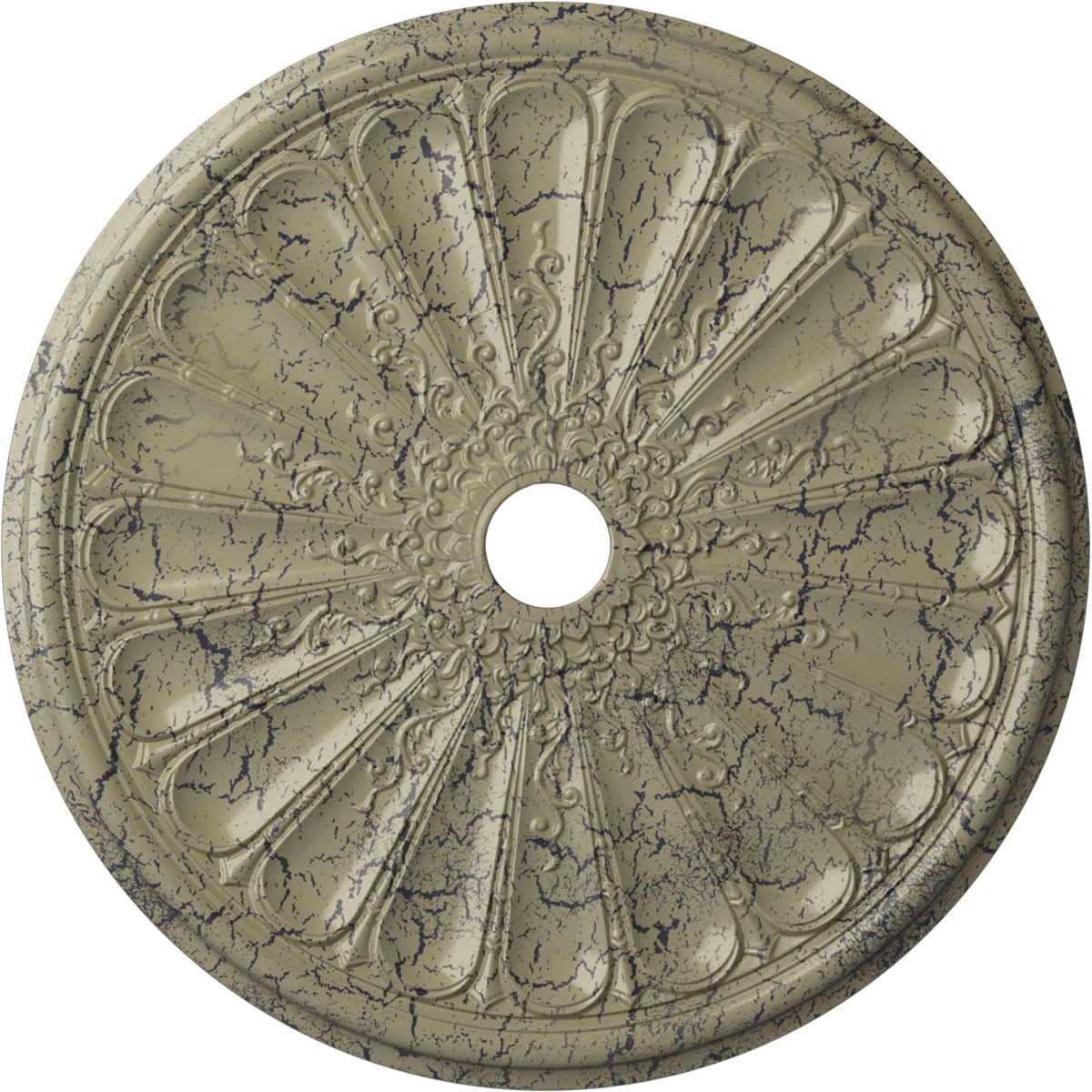 Ekena Millwork CM31KICSC Kirke 31.5-in W x 31.5-in L Painted Castle Stone Crackle Polyurethane Whole Ceiling Medallion