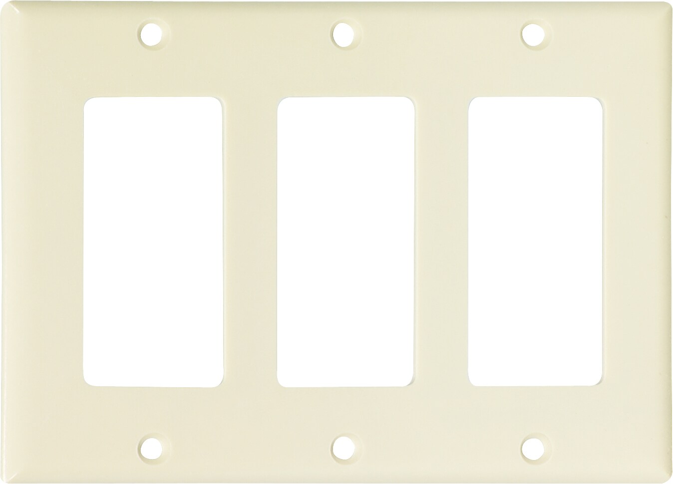 Cooper Wiring Devices 3-Gang Almond Decorator Wall Plate in the Wall