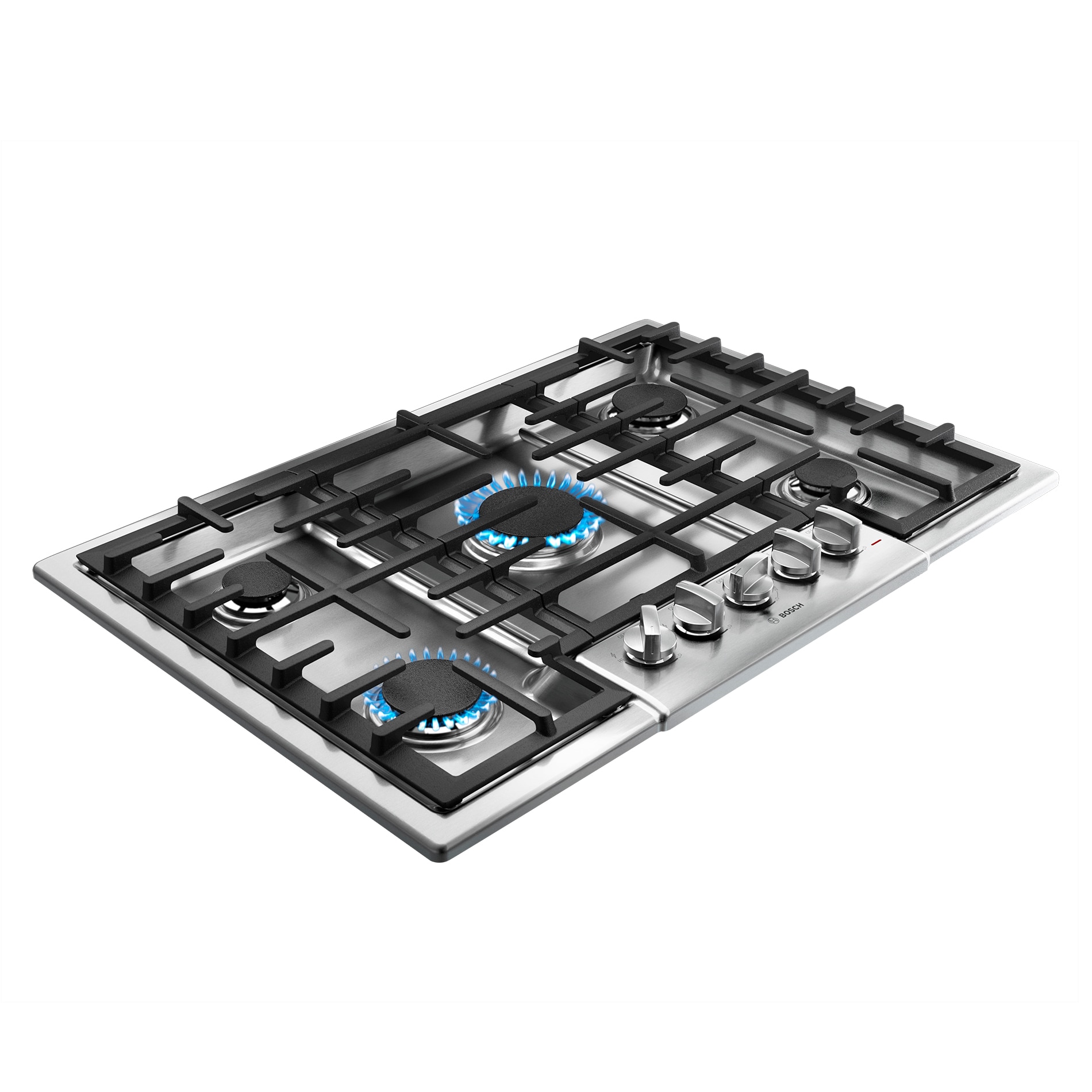 Bosch 800 30-in 5 Burners Stainless Steel Gas Cooktop at Lowes.com
