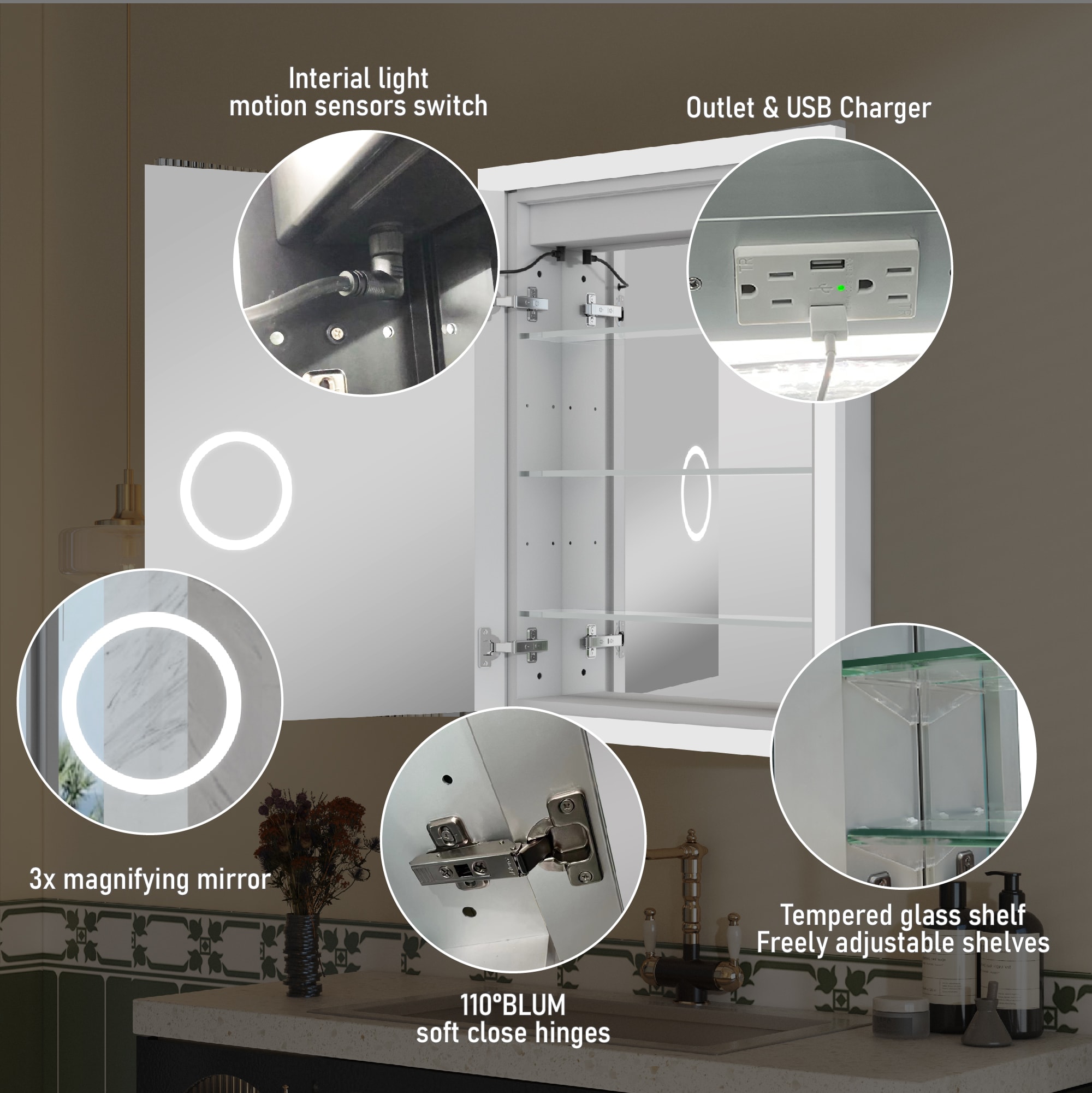 CALVON RC13-2432L Bathroom-Medicine-Cabinets - View #4