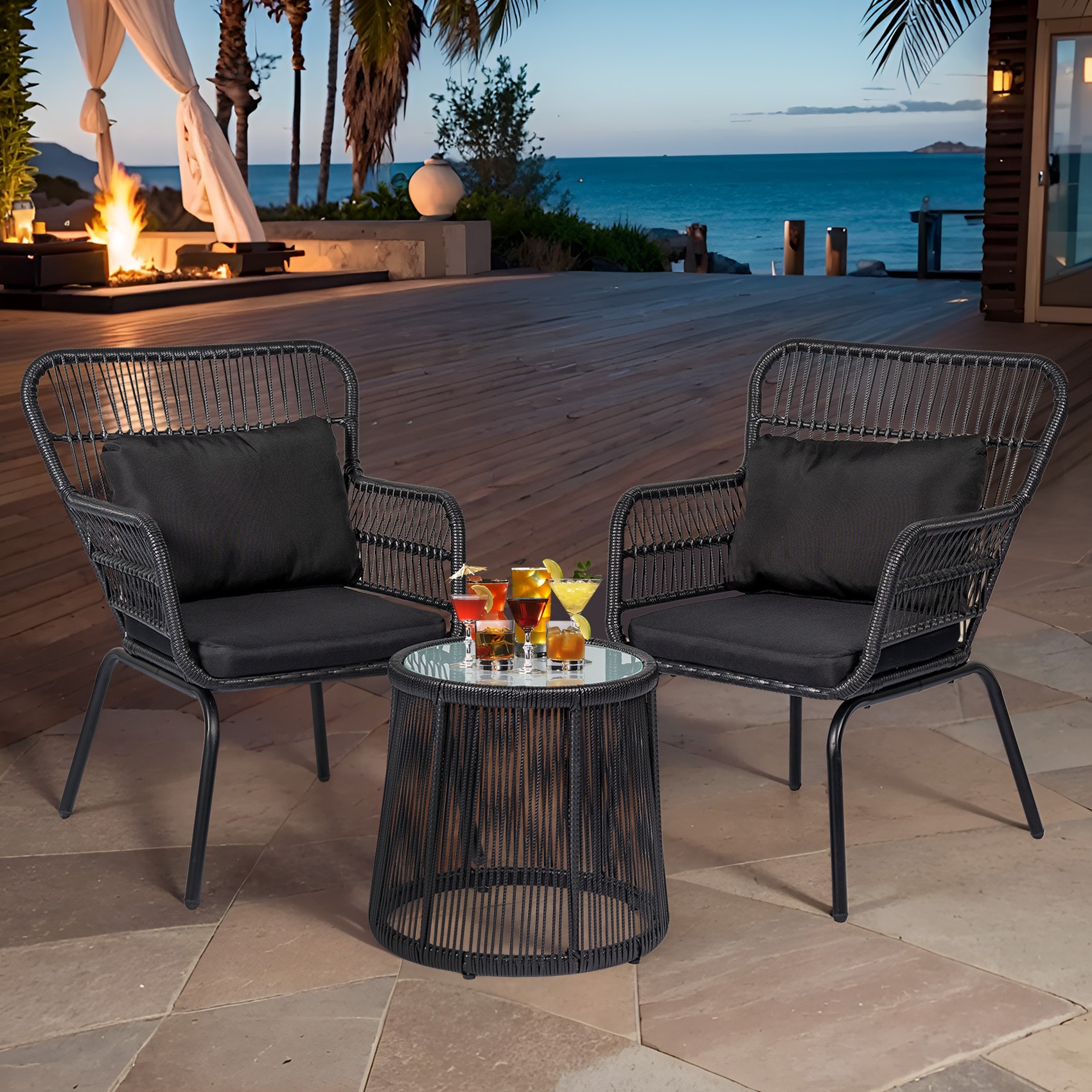 Grearden LS-NF020BLK-BK Patio-Conversation-Sets - View #6