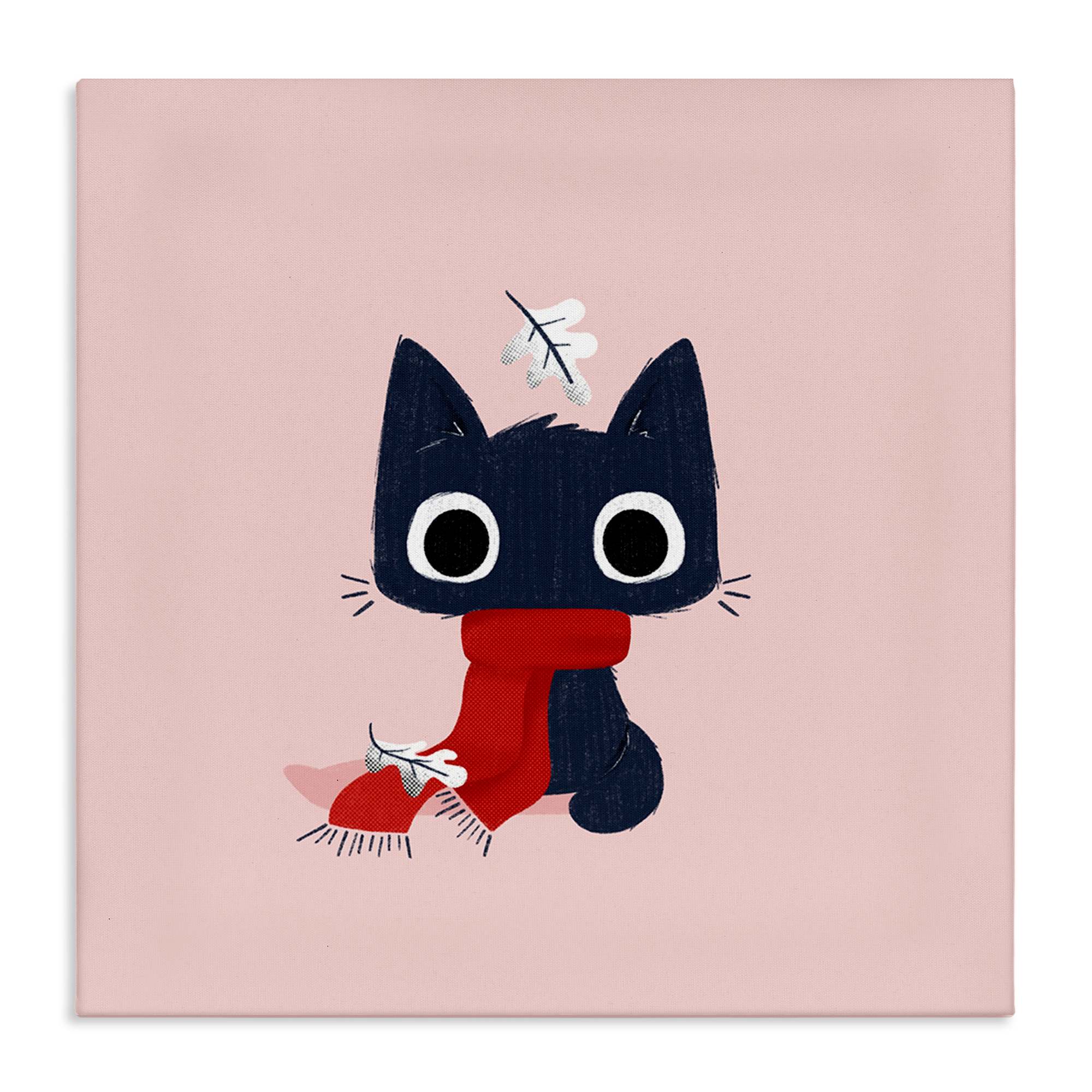 Stupell Industries BT-453-CN-17X17 Little Kitten in Scarf Canvas Wall Art By Sarah Hickman 17 x 17