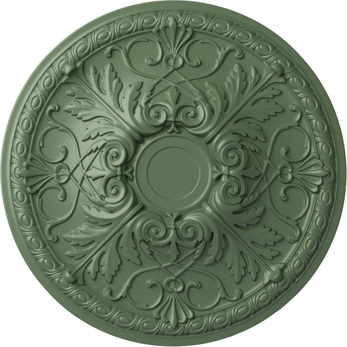 Ekena Millwork CM26TNAGF Tristan 26-in W x 26-in L Painted Athenian Green Polyurethane Whole Ceiling Medallion