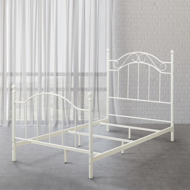 Dhp Dorel Living Metal Twin 4 Poster, Wrought Iron Twin Bed White