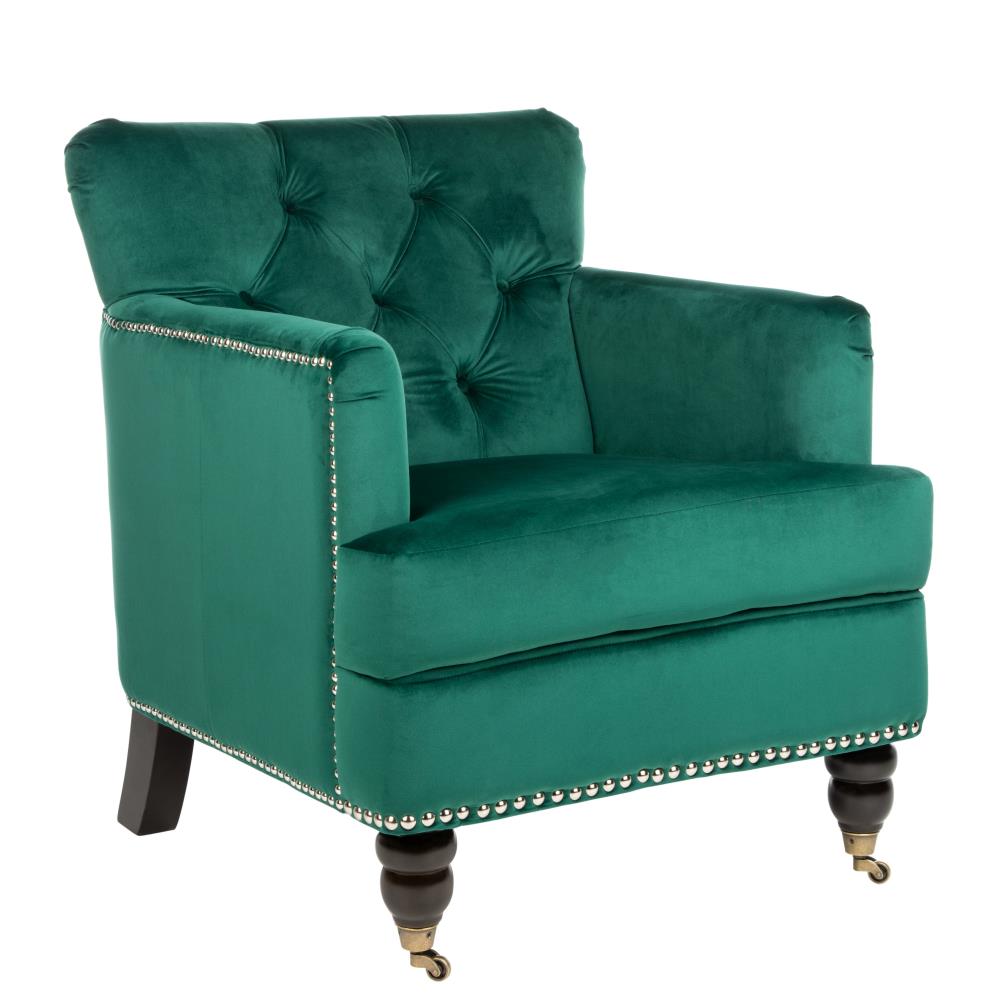 Safavieh Colin Modern Emerald/Espresso Club Chair in the Chairs ...