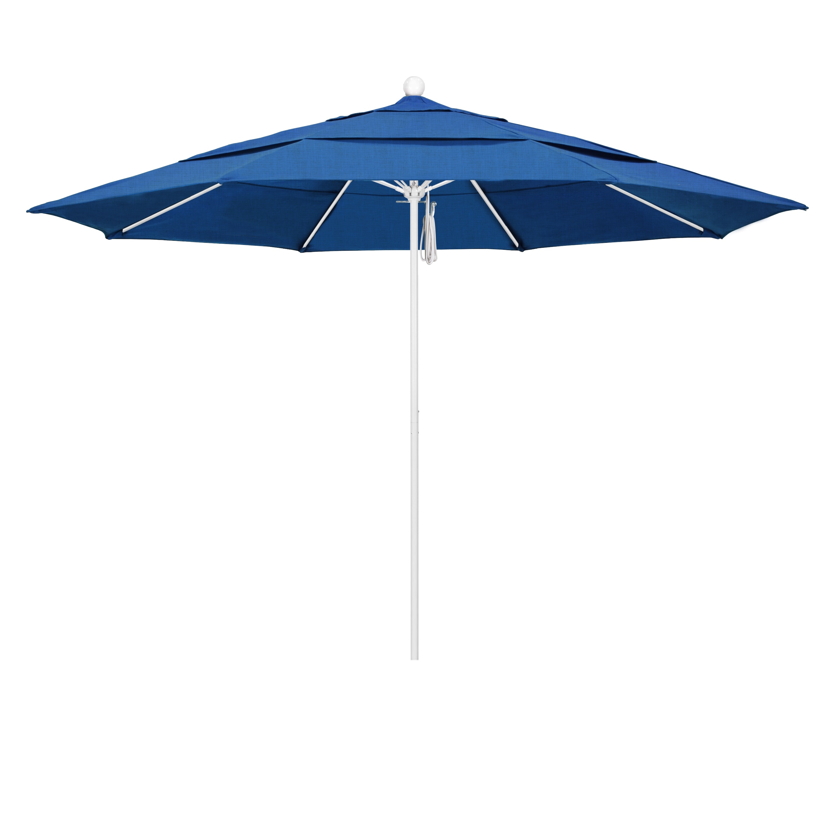 California Umbrella ALTO118170-5493-DWV 11-ft Aluminum Blue No-tilt Market Patio Umbrella