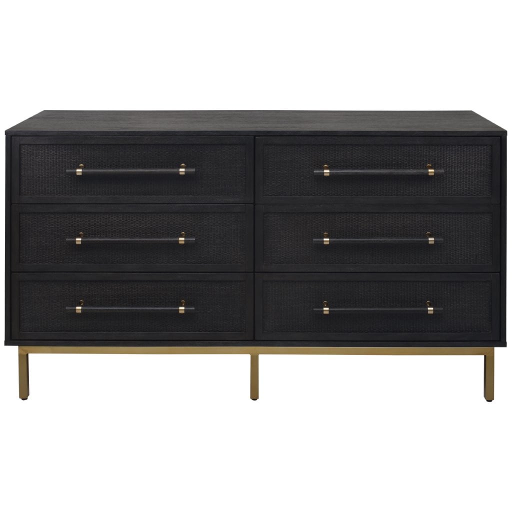 222 Fifth Sophia Black Acacia 6-Drawer Double at Lowes.com