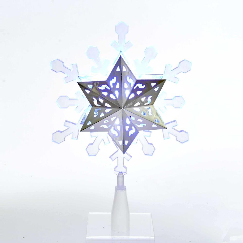 Kurt S. Adler JEL0306 9-in Snowflake Silver Multicolor Christmas Tree Topper