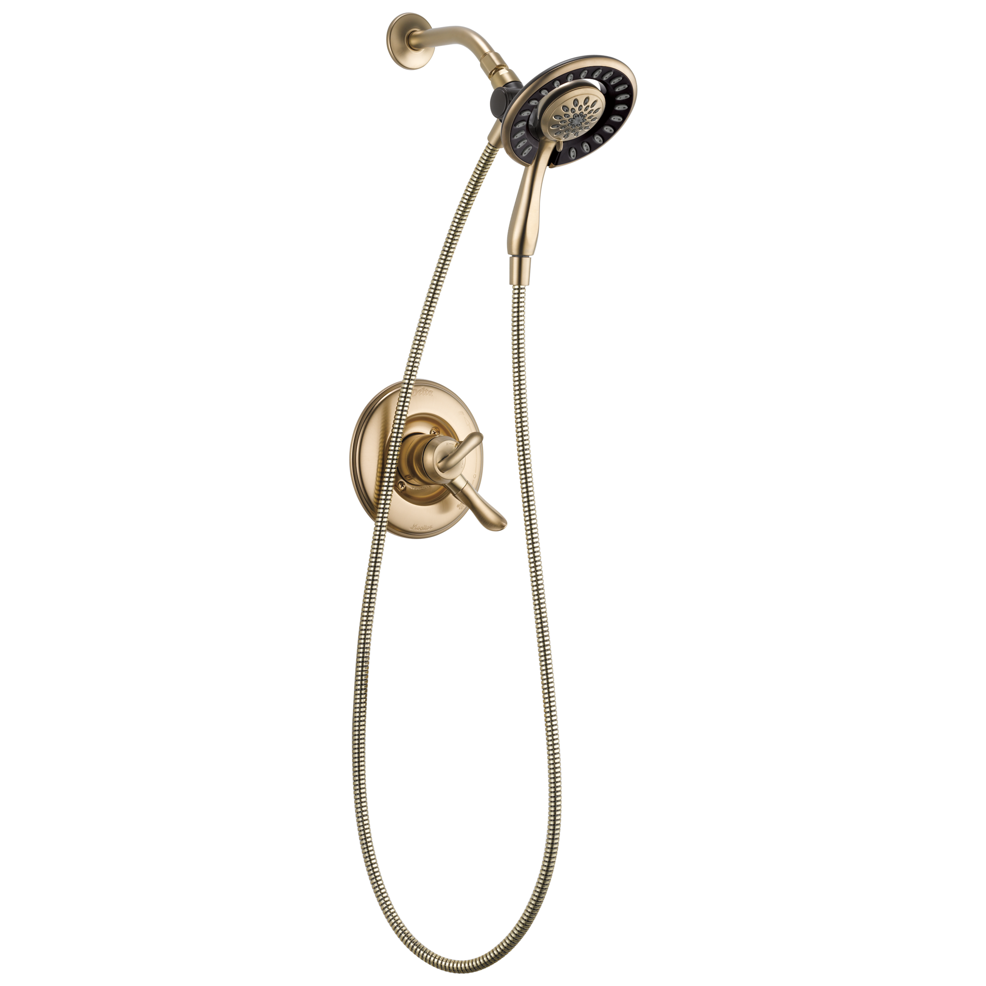 Delta T17294-CZ-I Linden Champagne Bronze 2-handle Multi-function 6.33-in Round Shower Faucet