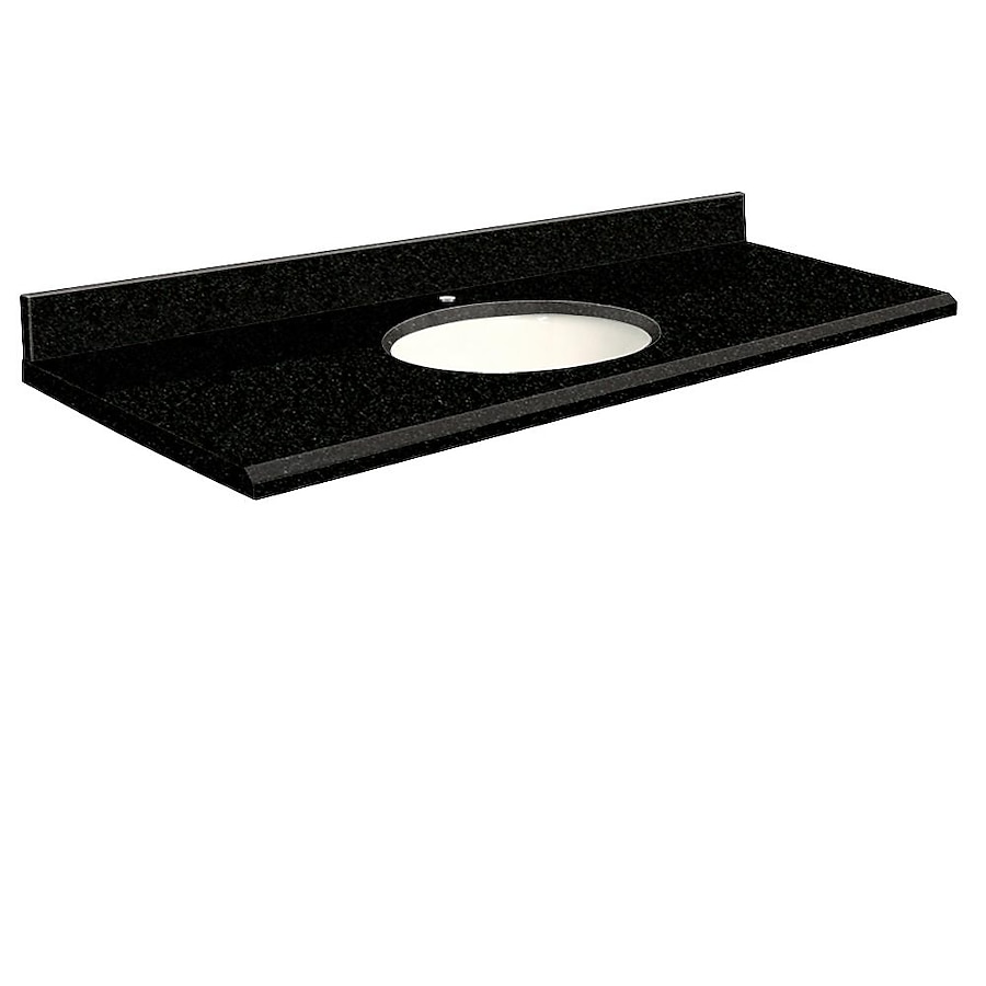 Transolid 61-in Absolute Black Granite Single Sink Bathroom Vanity Top Transolid 61-in Absolute Black Granite Single Sink Bathroom Vanity Top