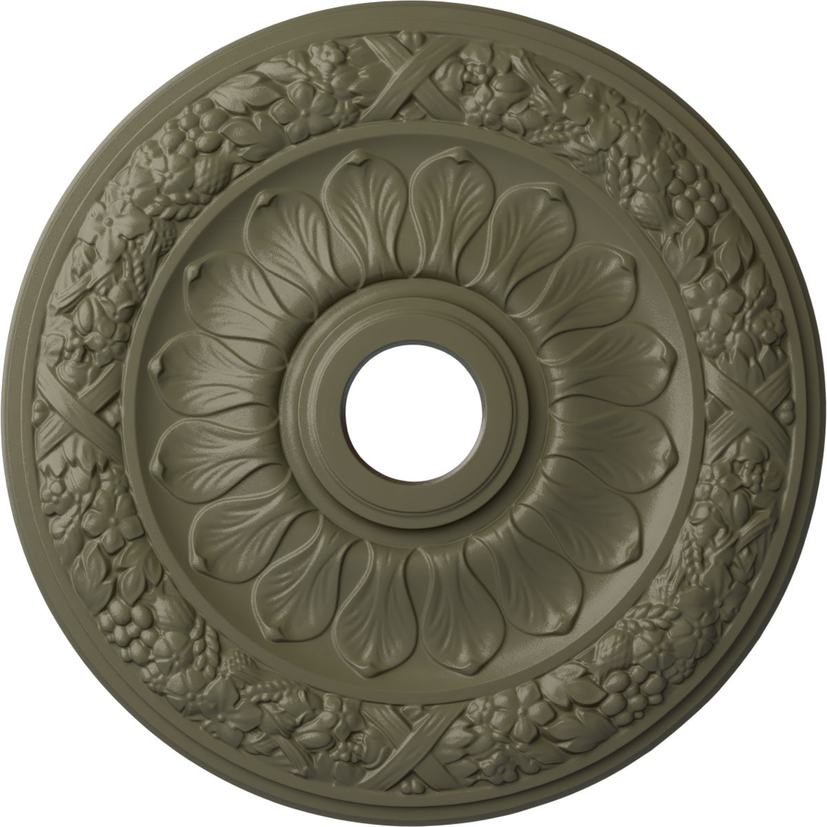 Ekena Millwork CM24SWSSF Swindon 24-in W x 24-in L Spartan Stone Polyurethane Ceiling Medallion
