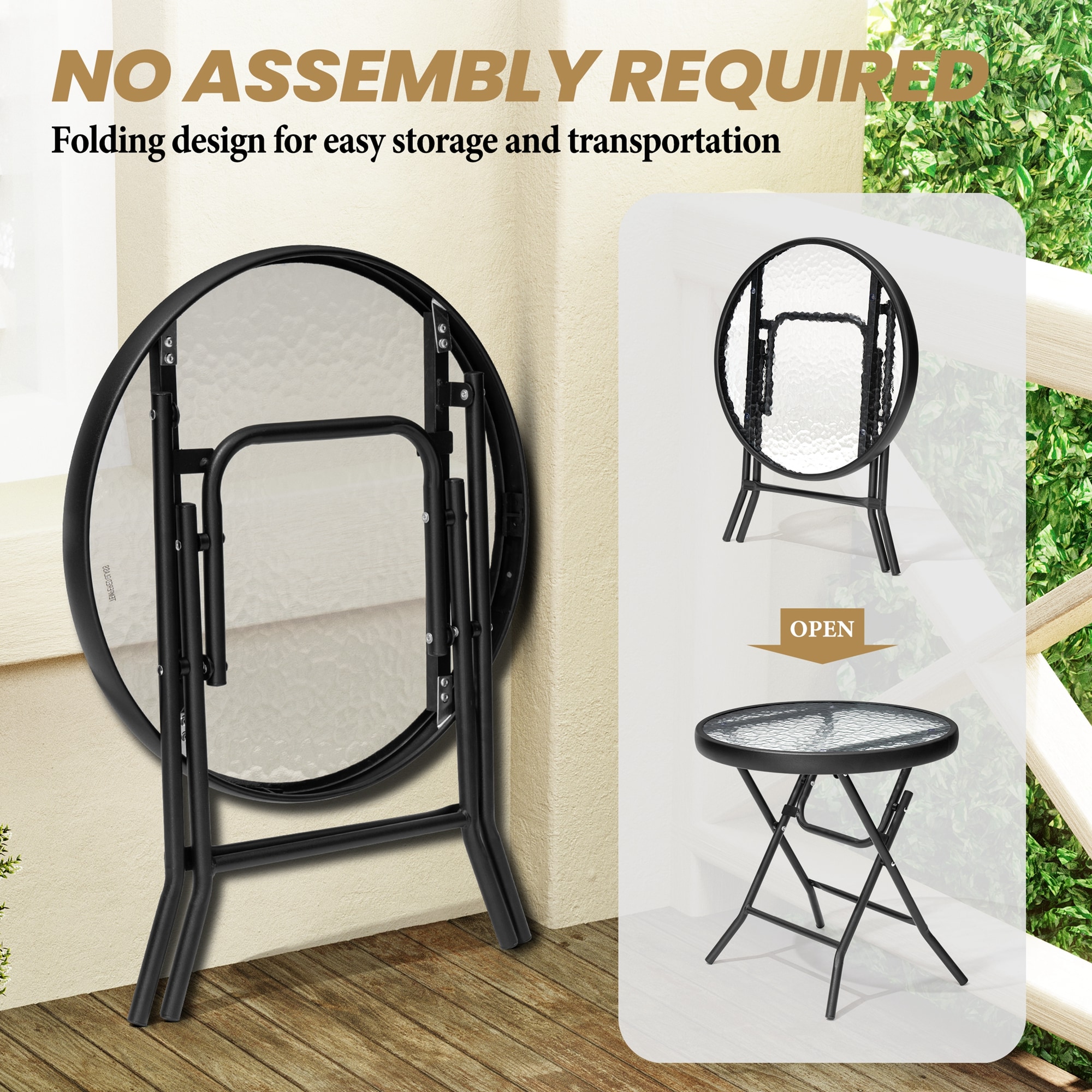 Crestlive Products CL-TB045BLK-2 Patio-Tables - View #7