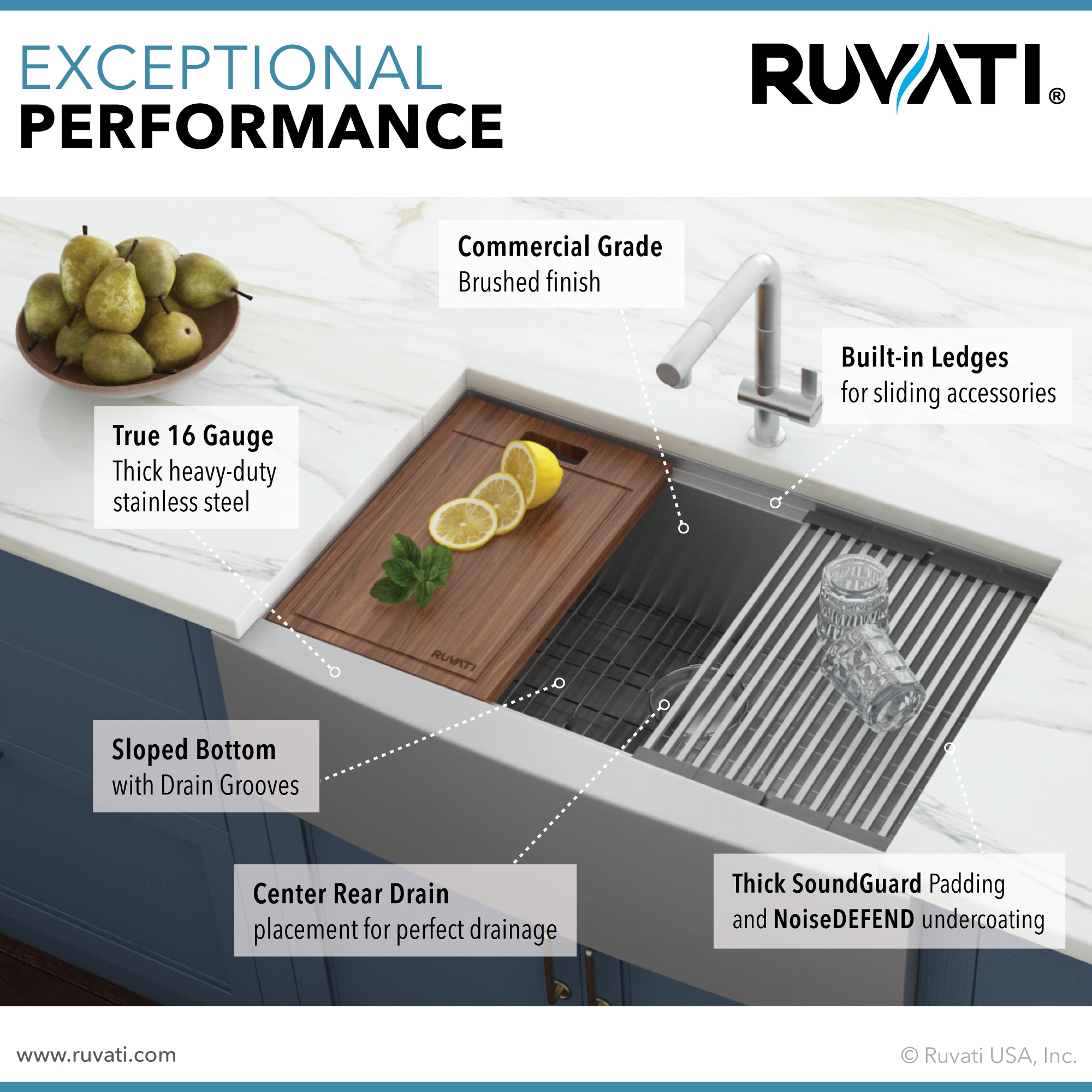 Ruvati RVH9300 Kitchen-Sinks - View #6