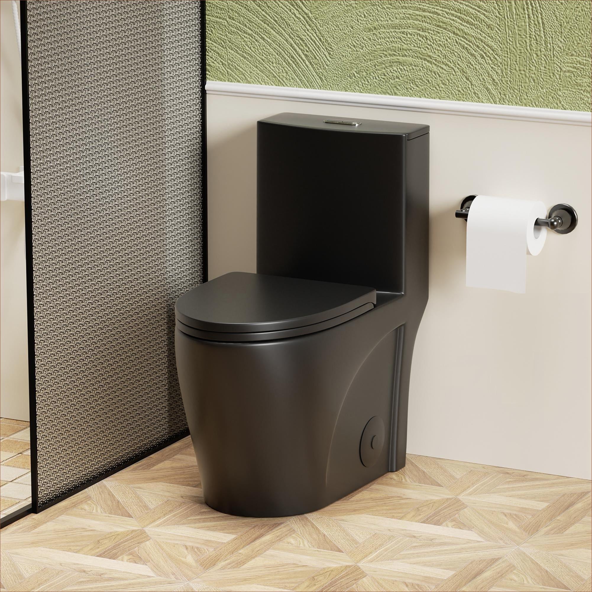 Watnature -  1.1 or1.6 GPF Tornado Flush One-Piece Toilet 12 S-Trap Elongated ADA Height Bowl Sof...