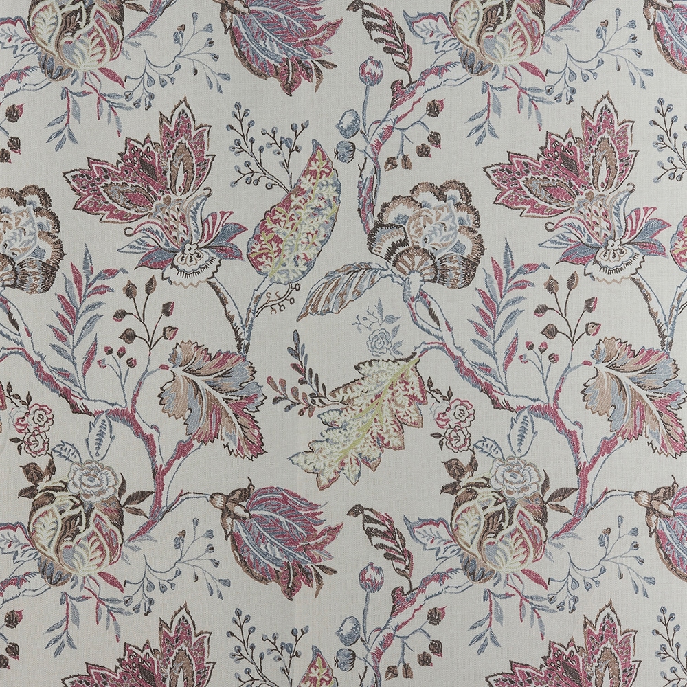 Red and Grey Floral Manufactured Wood Accent Chair