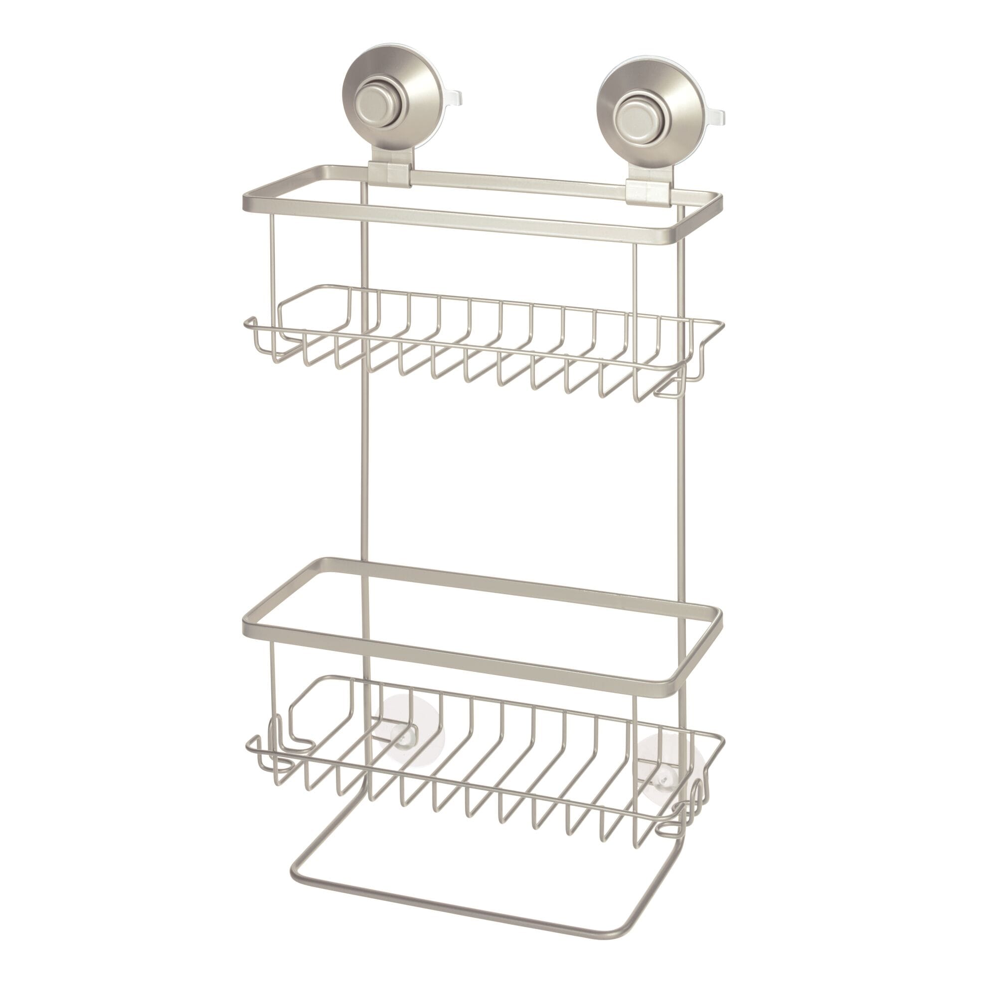 iDesign Nickel Steel Suction Cup Hanging Shower Caddy 9.1-in x