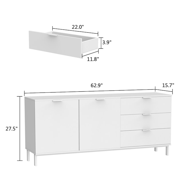 FUFU&GAGA Kitchen 3 Drawer multifunctional Storage Sideboard Buffet in ...