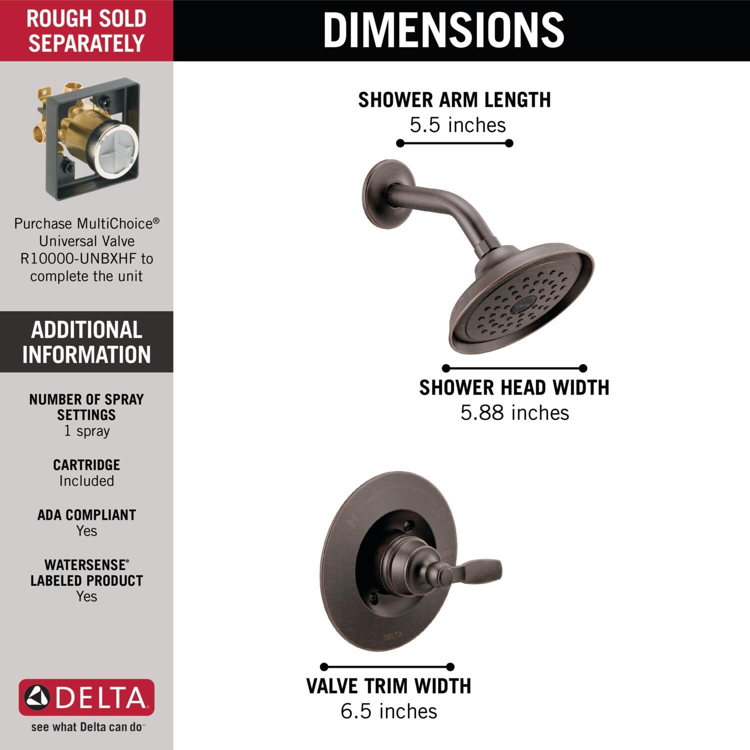 Delta T14232-RB Tub-Shower-Faucets - View #2
