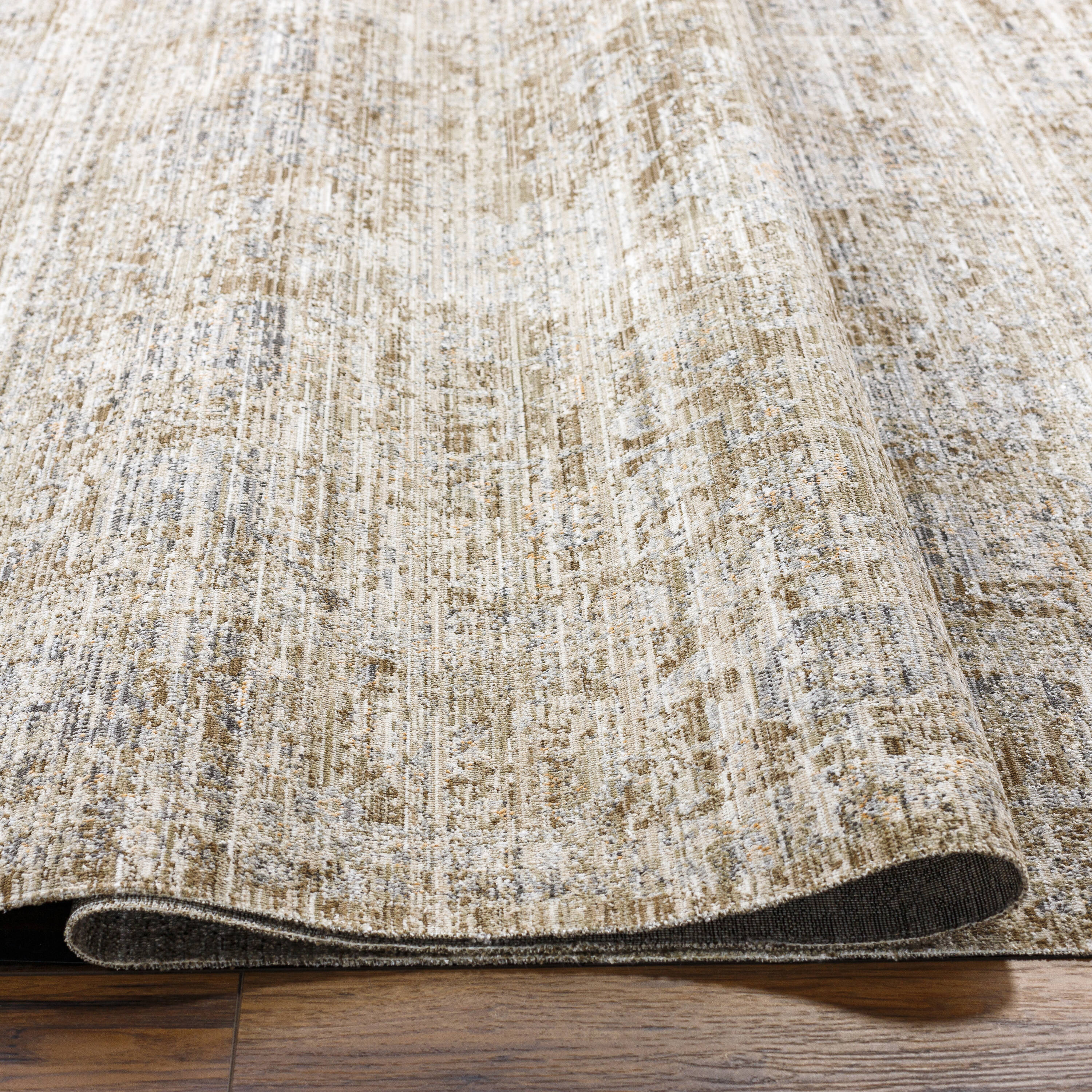 Margaret Taupe and Brown Polyester Medallion Rectangular Area Rug