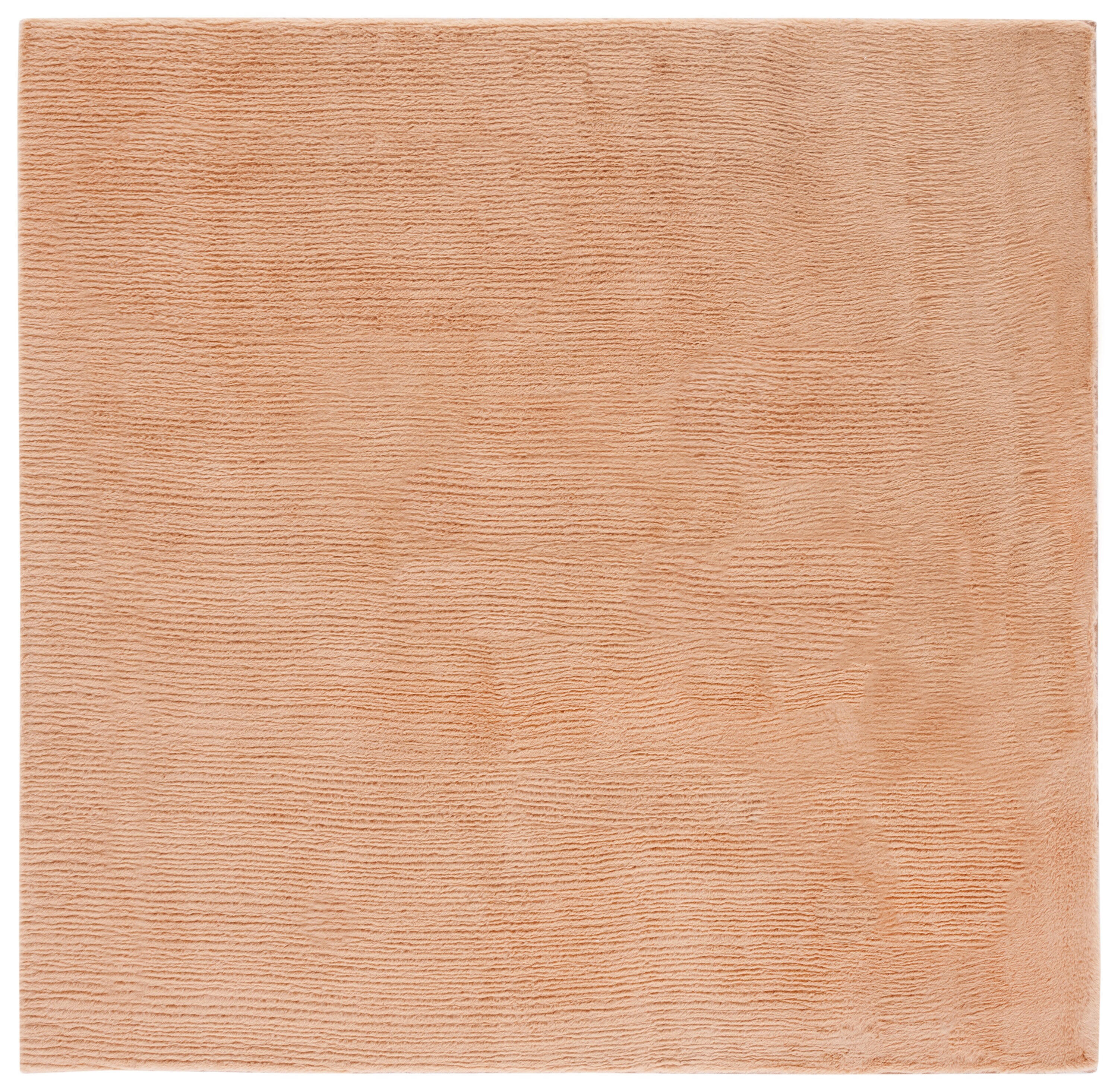 Cozy Haven Hand-Knotted Gray Square Synthetic Fur Area Rug - 6' x 6'