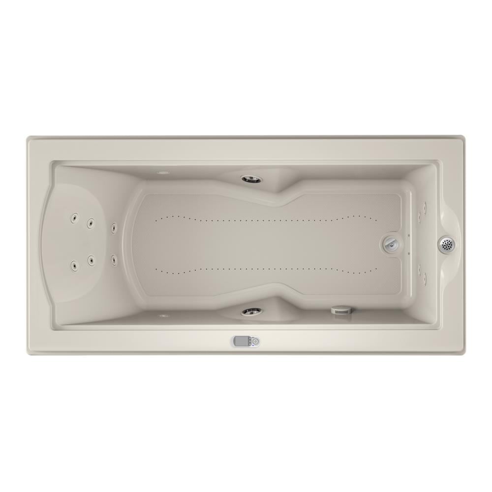 Jacuzzi FUZ7236CRL5IWY FUZION 35.4-Inches x 70.7-Inches Oyster Acrylic Rectangular Drop-in Whirlpool and air bath combination tub Drain ( Right Drain )