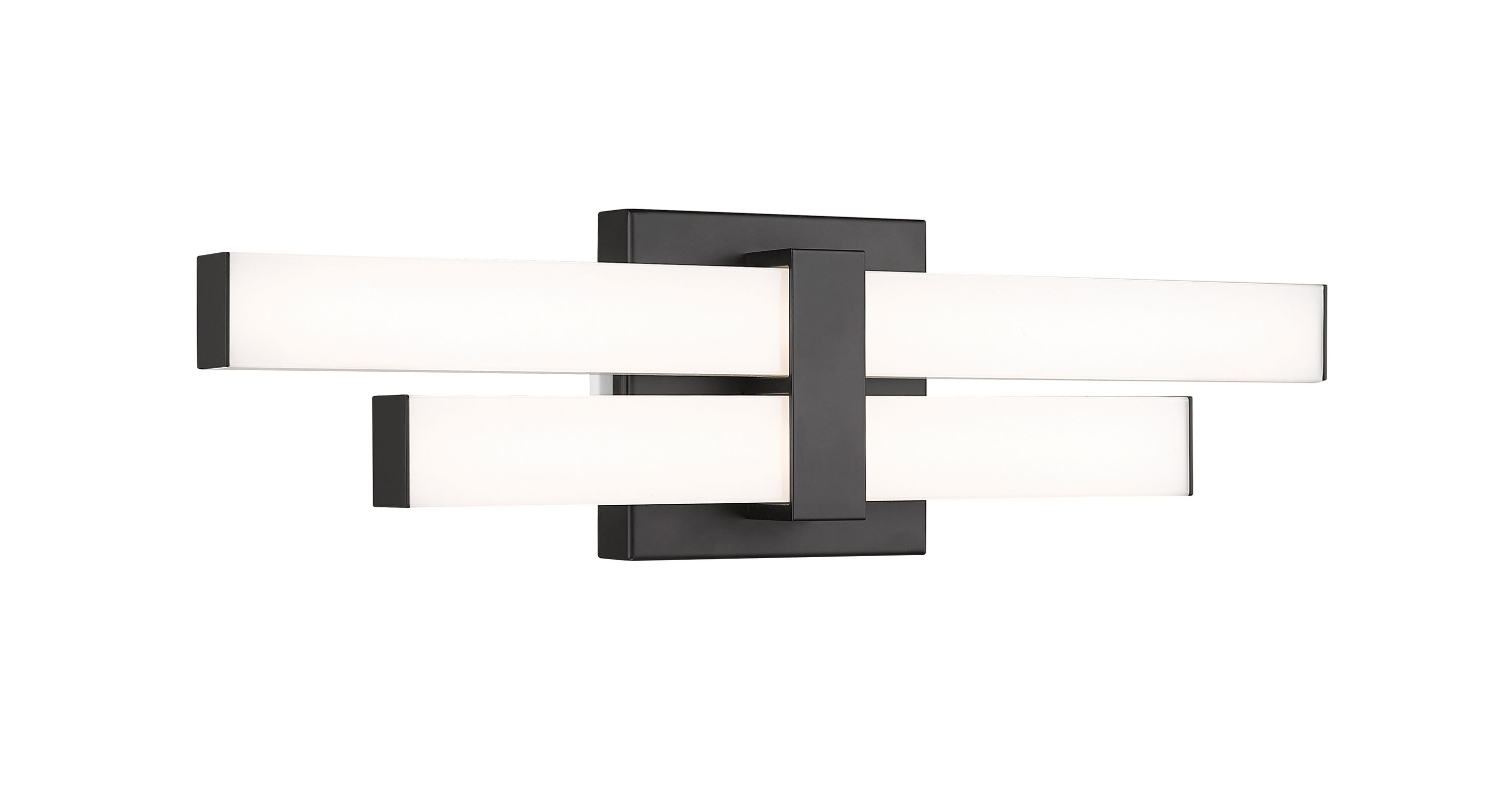Z-Lite 1008-18W-MB-LED Zane 18-in 2 -Light Matte Black Integrated LED Modern/contemporary Vanity light