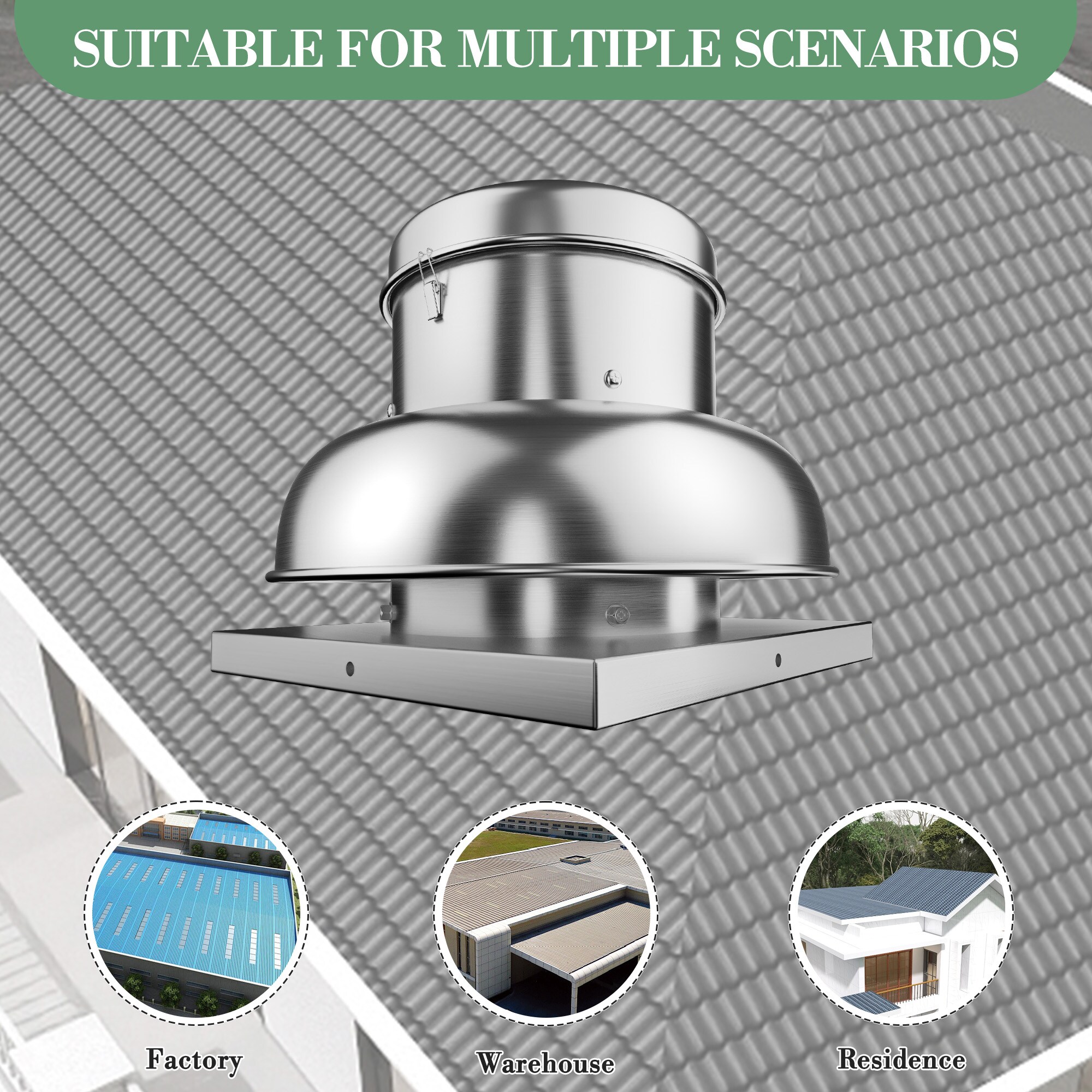 IdealHouse 1400 CFM Roof Fan Up-blast Restaurant High Speed Direct Drive Centrifugal Upblast Exhaust Fan Upgraded Motor Roof Exhaust Fan 24.05 in Fan Base Ideal for Factory Warehouse Restaurant Sansujyuku sansujyuku.com