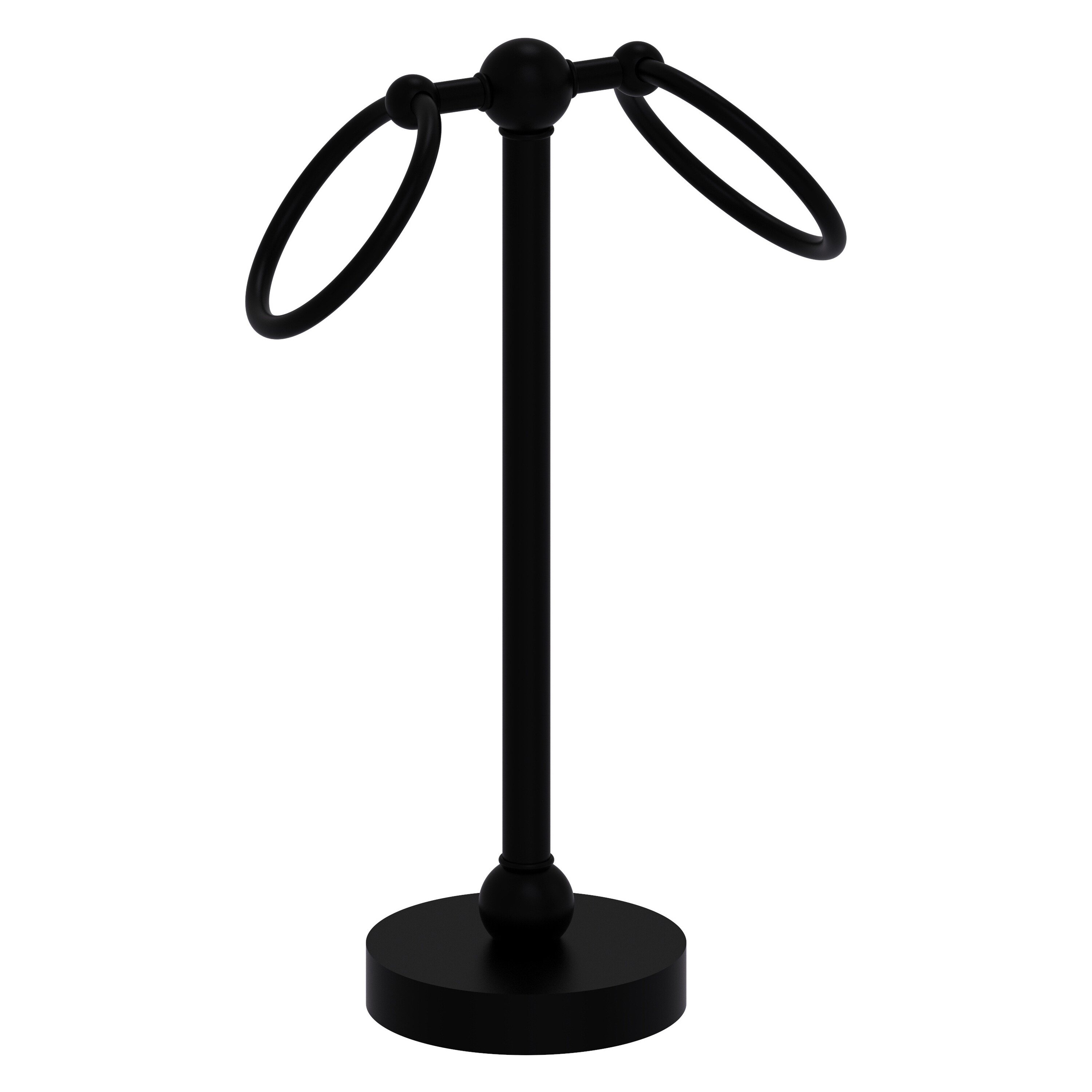 Allied Brass GL-53-BKM Matte Black Freestanding countertop Double Towel Ring