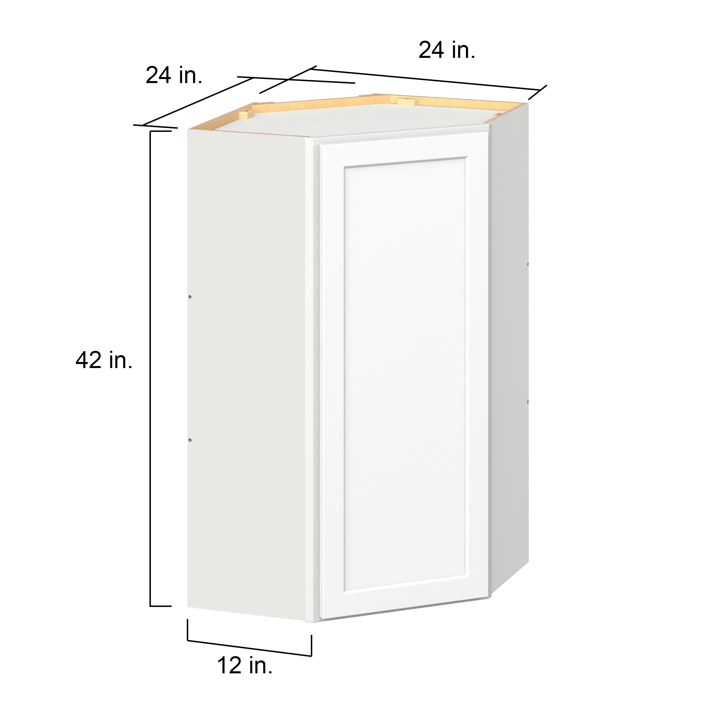 Hugo&Borg PRO Jasper 24-in W x 42-in H x 24-in D Whisper Gray Diagonal Wall Ready To Assemble Plywood Cabinet (Flat Panel Shaker Door Style)