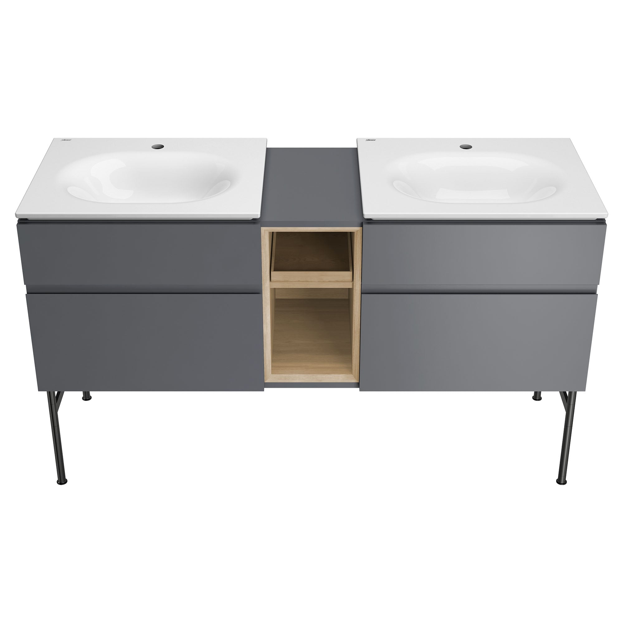 Studio S 24'' White Ceramic Rectangular Bathroom Sink