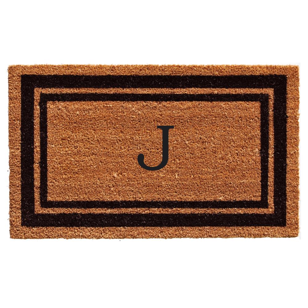 Callowaymills 152962448J 2-ft x 4-ft Black, Natural Coir/Vinyl Rectangular Indoor or outdoor Decorative Door mat