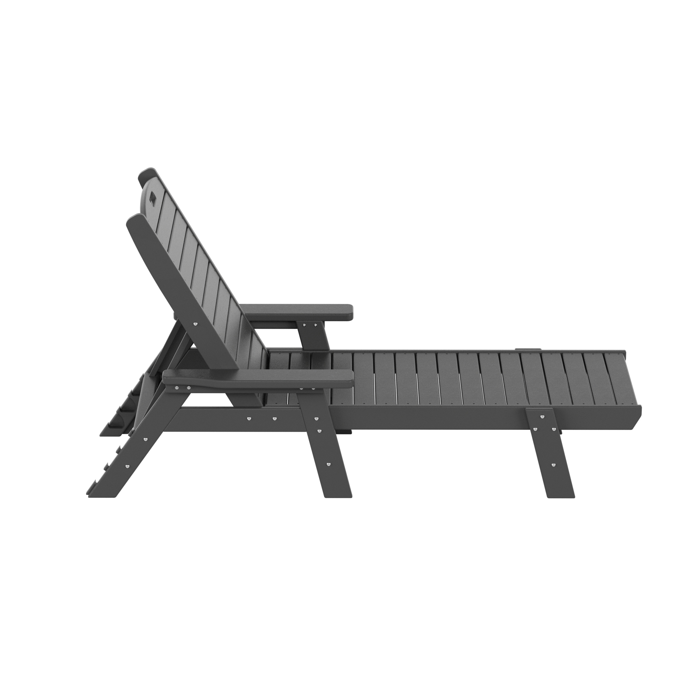 Westin All-Weather Gray HDPE Reclining Beach Chaise Lounger