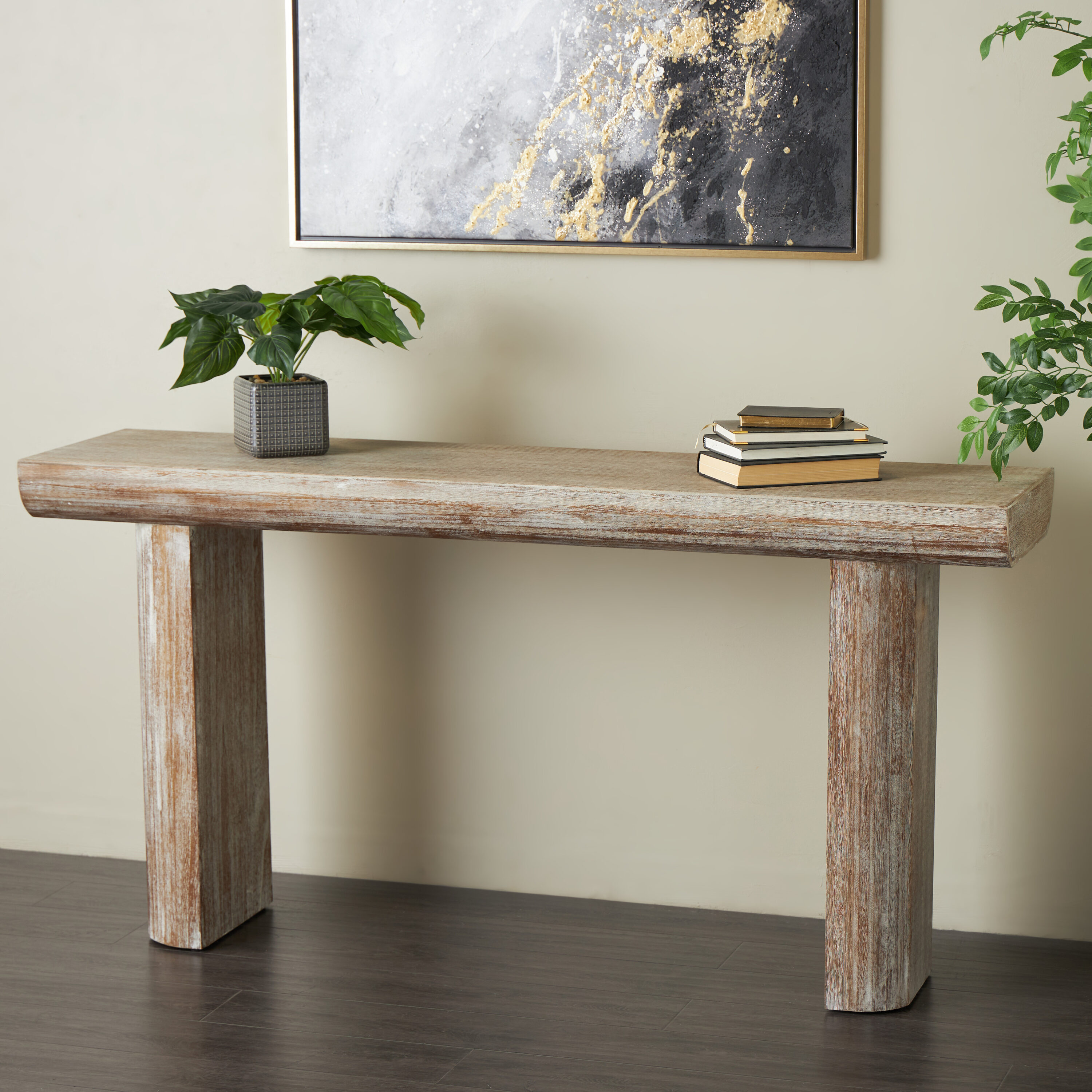 Grayson Lane Modern 63 Beige Simplistic Console table in the Console Tables department at Lowes