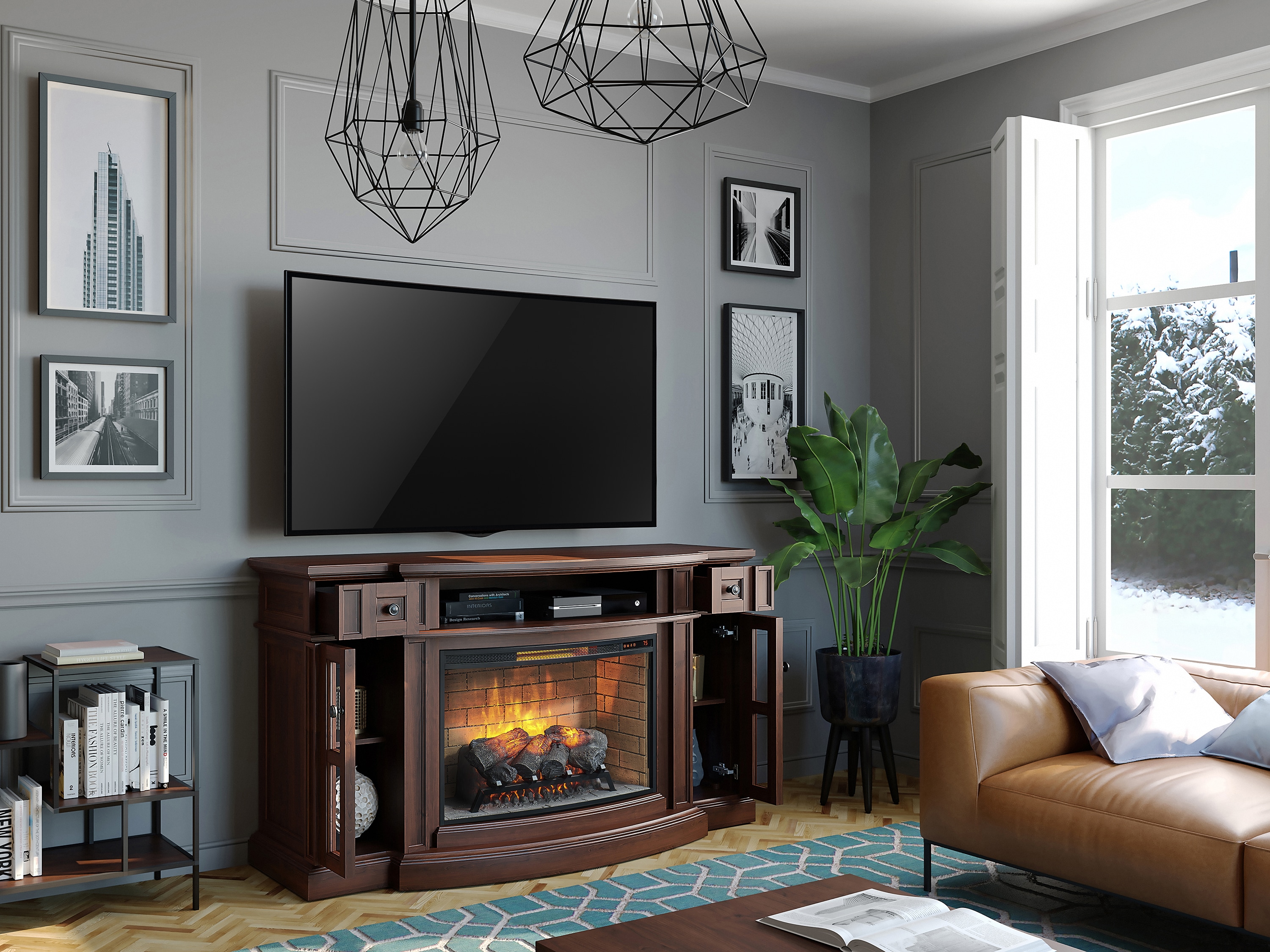 Lowes fireplace deals tv stand