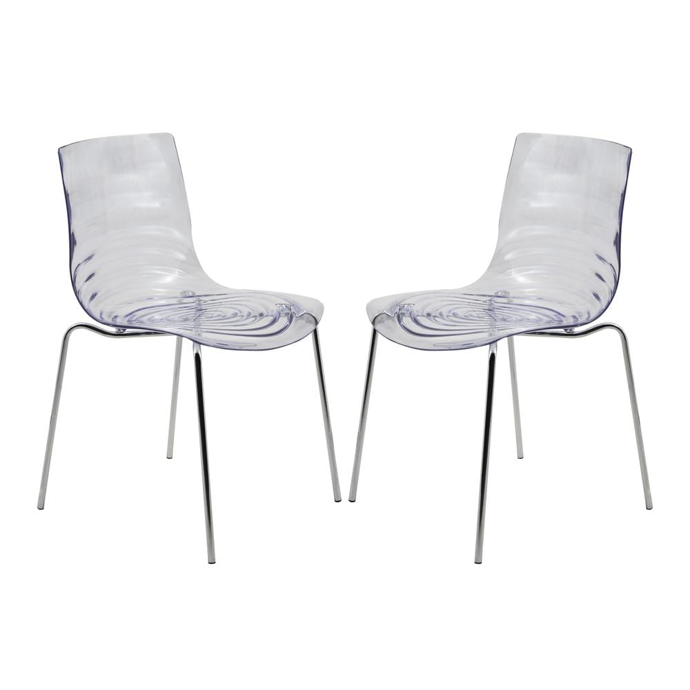 Leisuremod BG3143453 Astor Water Ripple Design Dining Chair Set of 2