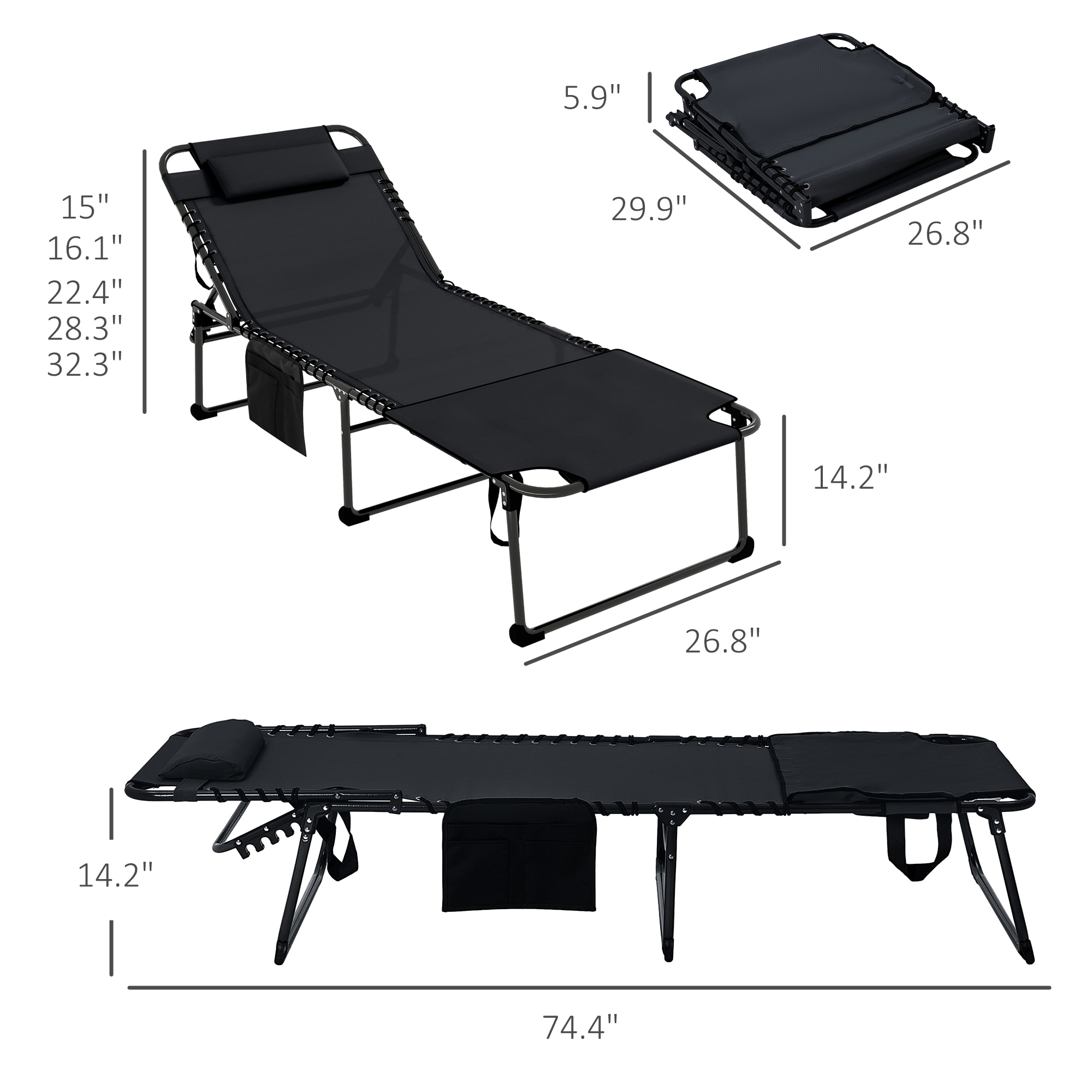 Outsunny 84G-269V01BK Patio-Chairs - View #3