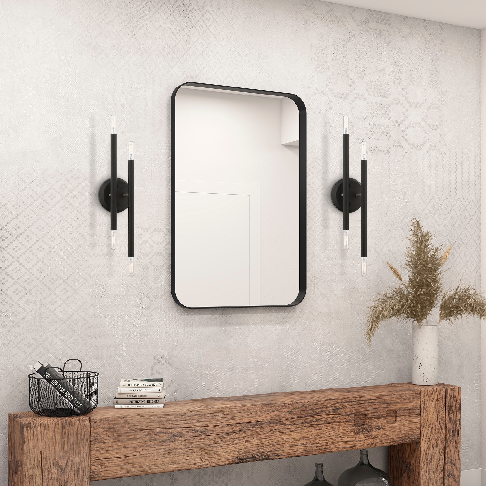 Soho 17" Black and Brushed Nickel 4-Light Wall Sconce