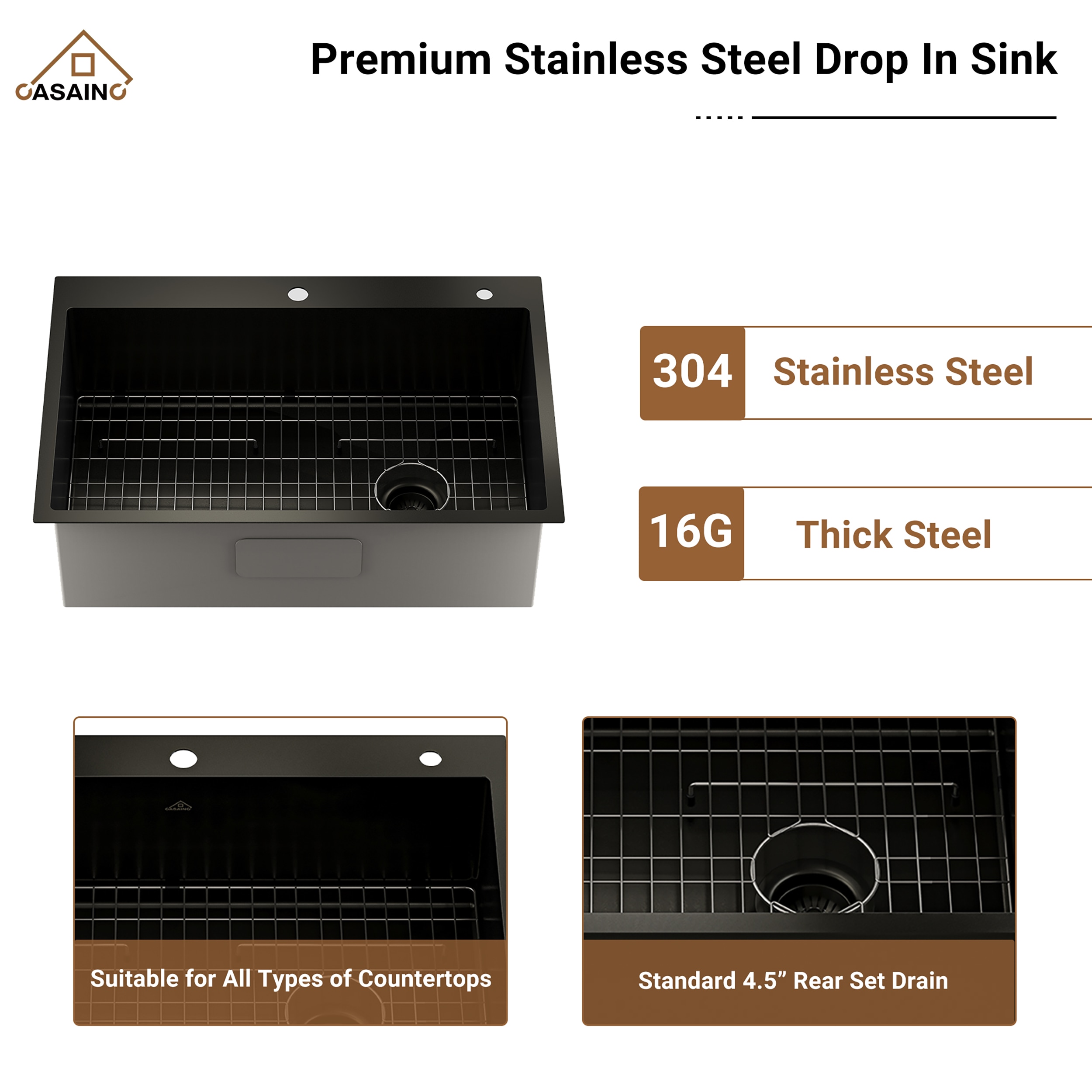 CASAINC SL-LTB3322R1 Kitchen-Sinks - View #5