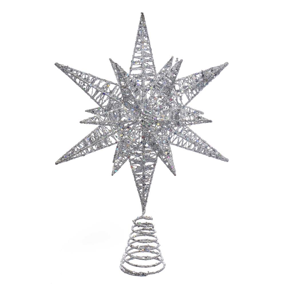 Silver Star Christmas Tree Topper 